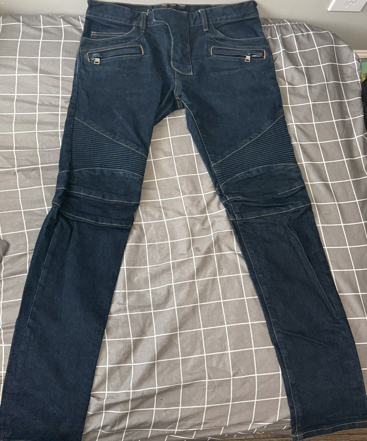 Balmain Balmain Biker Jeans Dark Blue Size US 32 / EU 48 - 1 Thumbnail