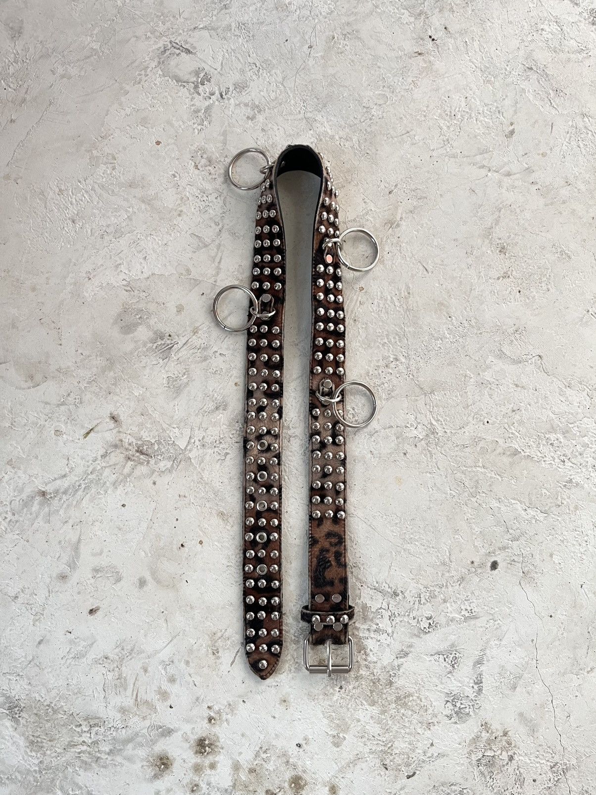 Hysteric Glamour Japanese Punk Leopard Studded Ring Fur Belt Size 32 - 4 Thumbnail