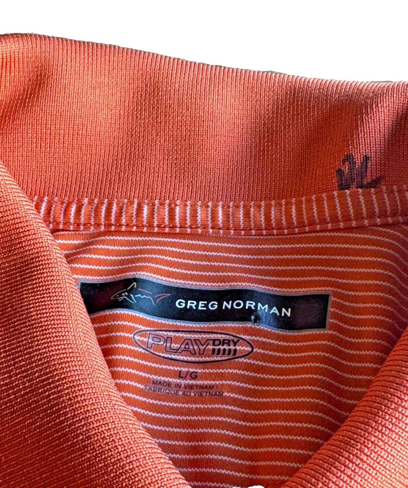 Greg Norman Greg Norman PlayDry Orange Striped Polo Shirt Mens L Size ONE SIZE - 2 Thumbnail