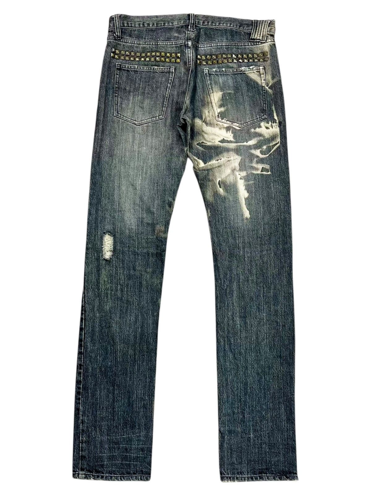 BUFFALO BOBS 2000s Edge Rupet - Rockstar Ripped Denim Pants Size US 29 - 2 Thumbnail