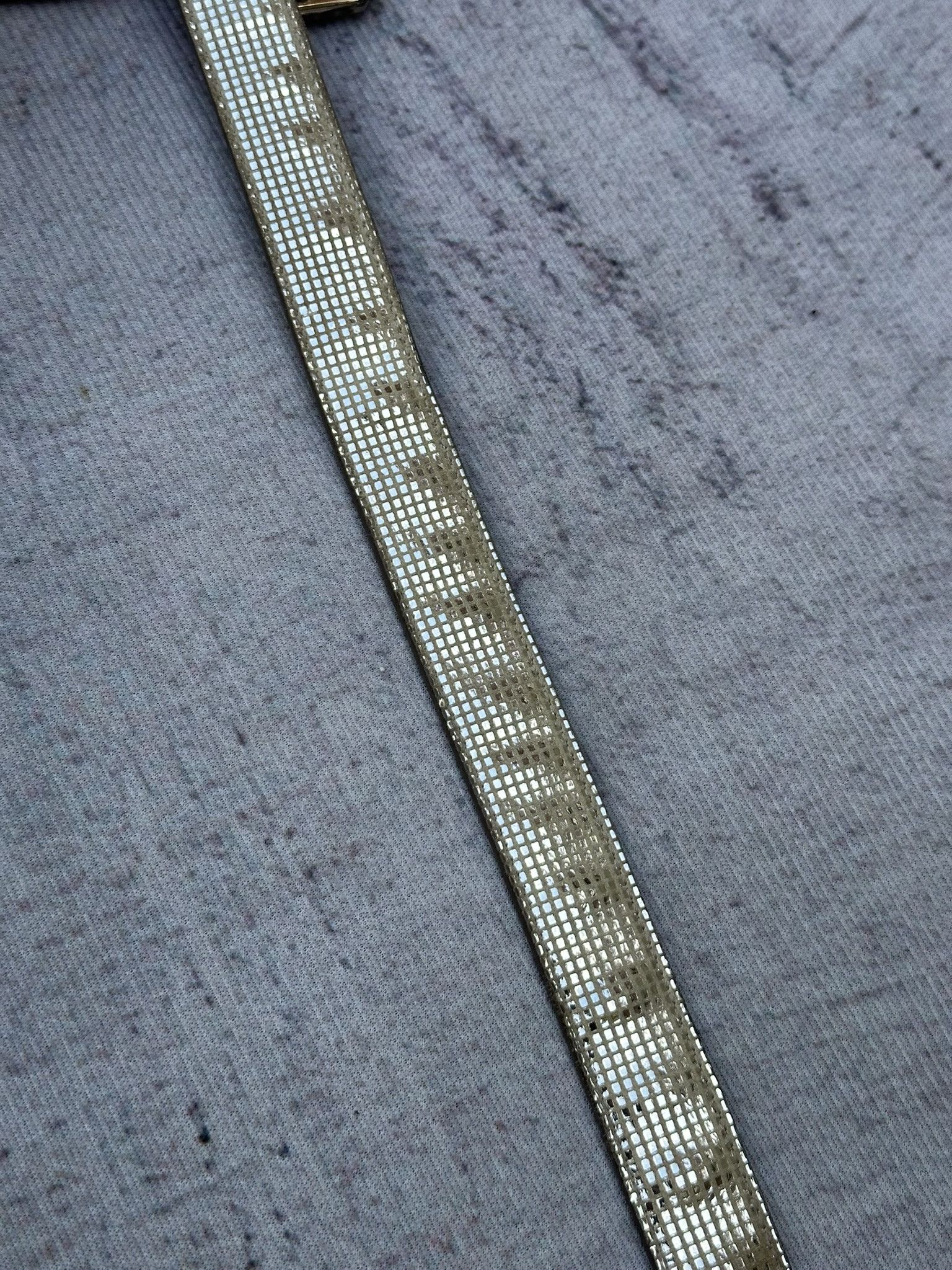 Fendi Belt Glass Buckle Shiny Reflective Champagne Gold