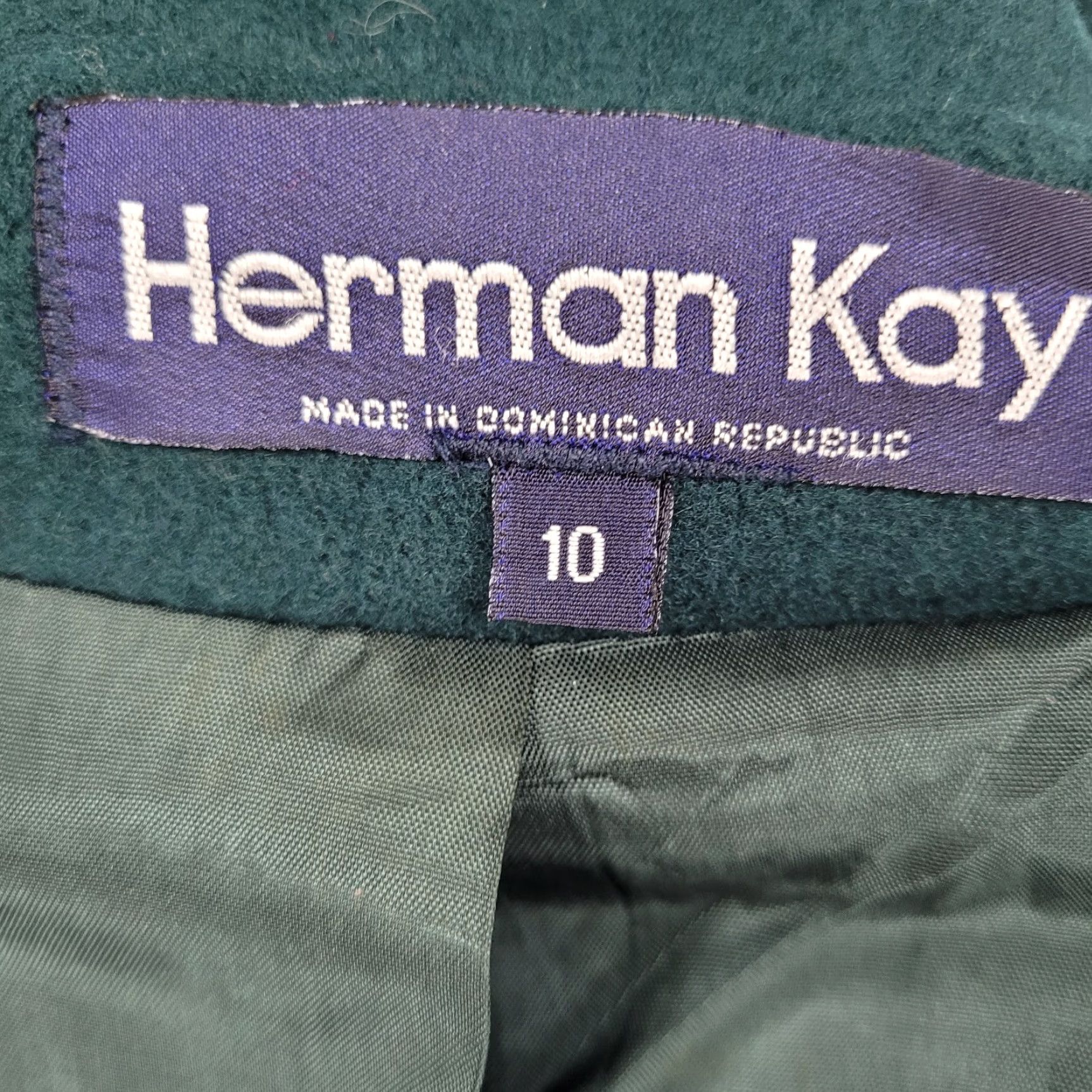 Vintage VINTAGE Herman Kay Coat Women Size 10 Green Wool Blend Lined Pockets Collared 90s Womens Size L / US 10 / IT 46 - 3 Thumbnail