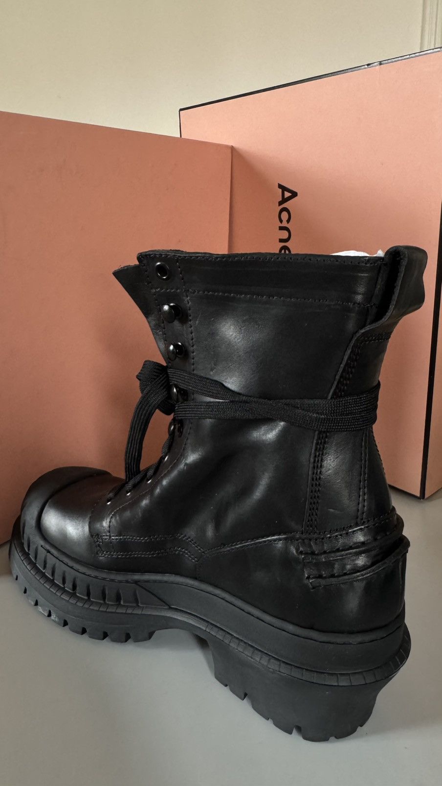 Acne Studios Acne Studios Bryant lace up black leather boots Size US 7 / EU 40 - 6 Thumbnail