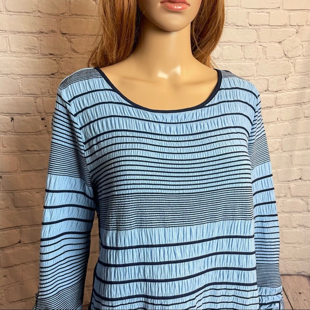Other New Dana Buchman Blue Mixed Media Long Sleeve Top Size M Size M / US 6-8 / IT 42-44 - 2 Thumbnail