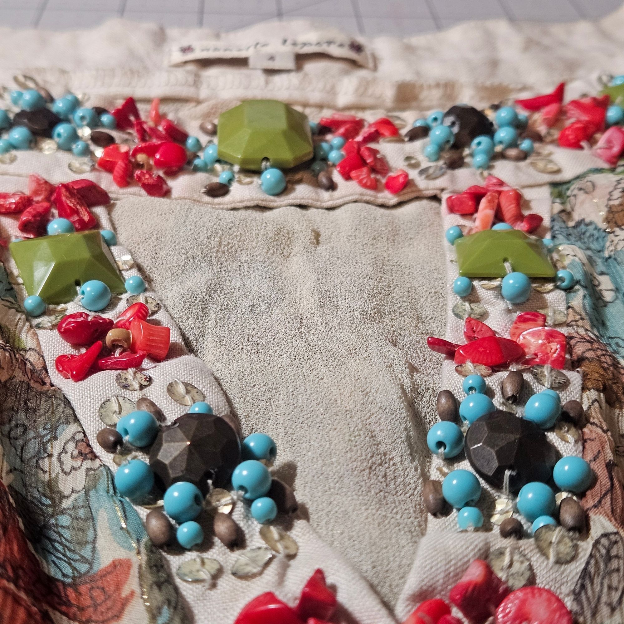 Nanette Lepore Nanette Lepore Silk Blouse 4 Embellished Floral Silk, Boho C Size S / US 4 / IT 40 - 4 Thumbnail
