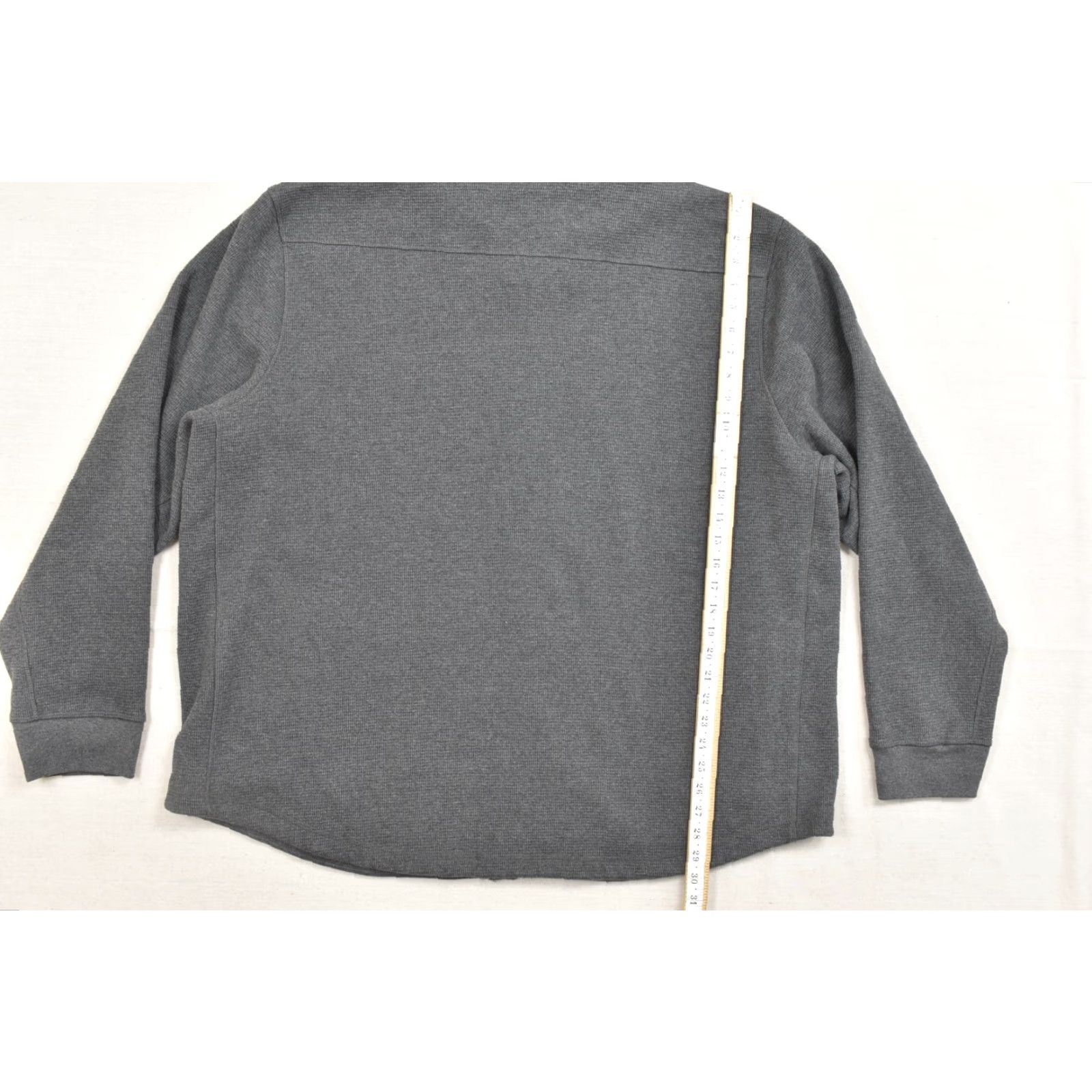 CO Duluth Men's 3XL Grey Waffle Knit Faux Fur Lined Shirt Jacket Shacket Bomber Jacket Regular Winter Fall Spring Gray Size US XXL / EU 58 / 5 - 4 Thumbnail
