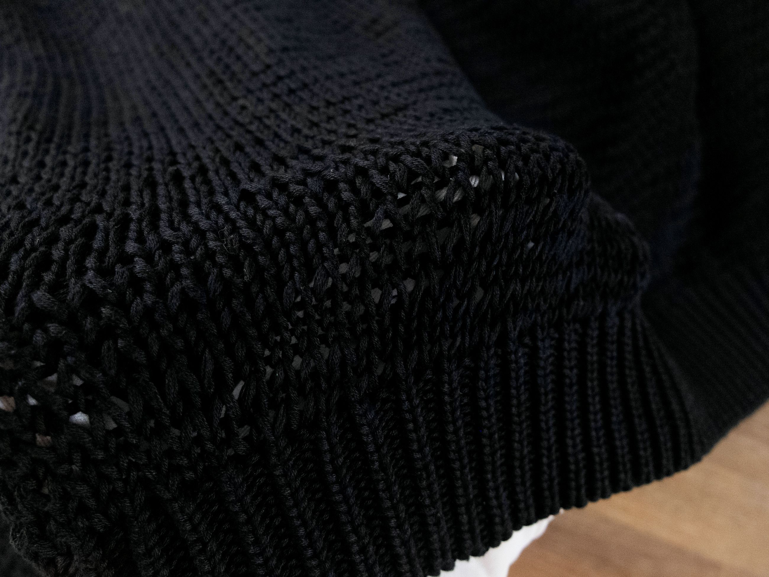 Helmut Lang HELMUT LANG Zach black loosely knit v neck cotton sweater Size US L / EU 52-54 / 3 - 10 Thumbnail