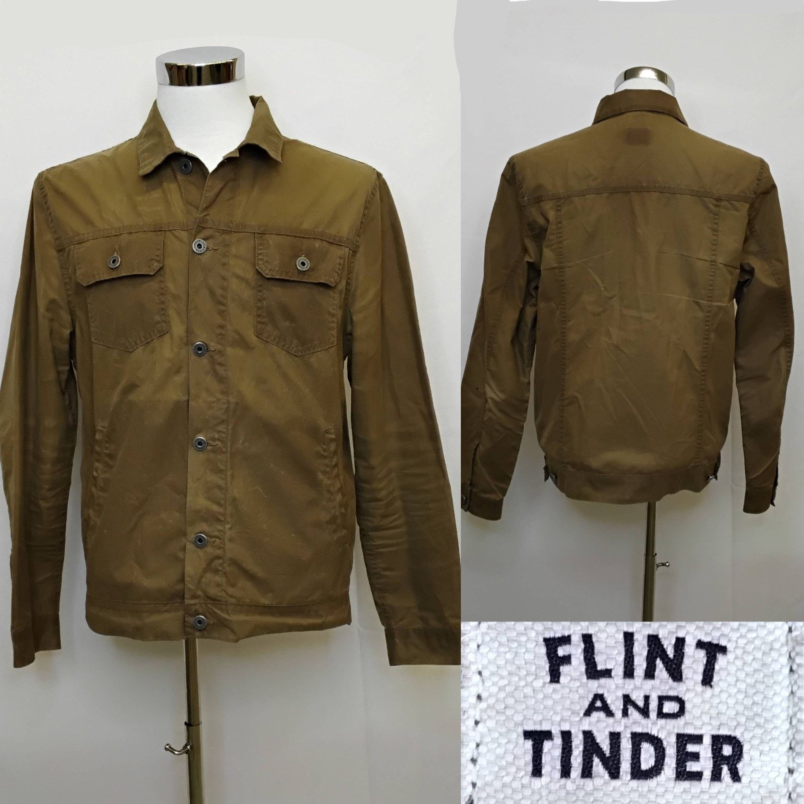 Flint And Tinder Flint and Tinder Tin Cloth Shacket Men's M Brown Button Up Size US M / EU 48-50 / 2 - 1 Thumbnail
