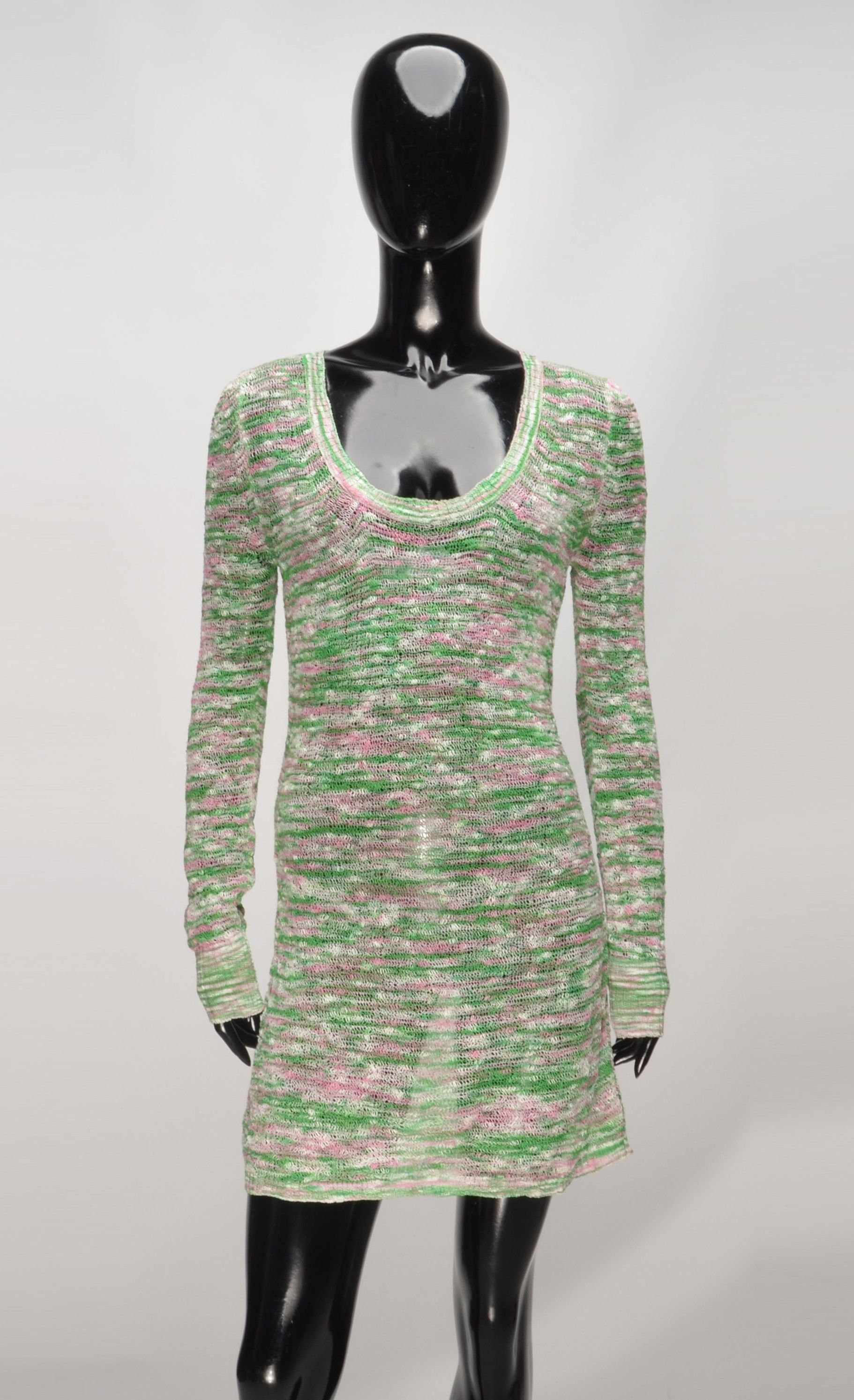 Missoni Vintage Missoni Crochet Knit Long Sleeve Mini Dress Size M / US 6-8 / IT 42-44 - 1 Thumbnail