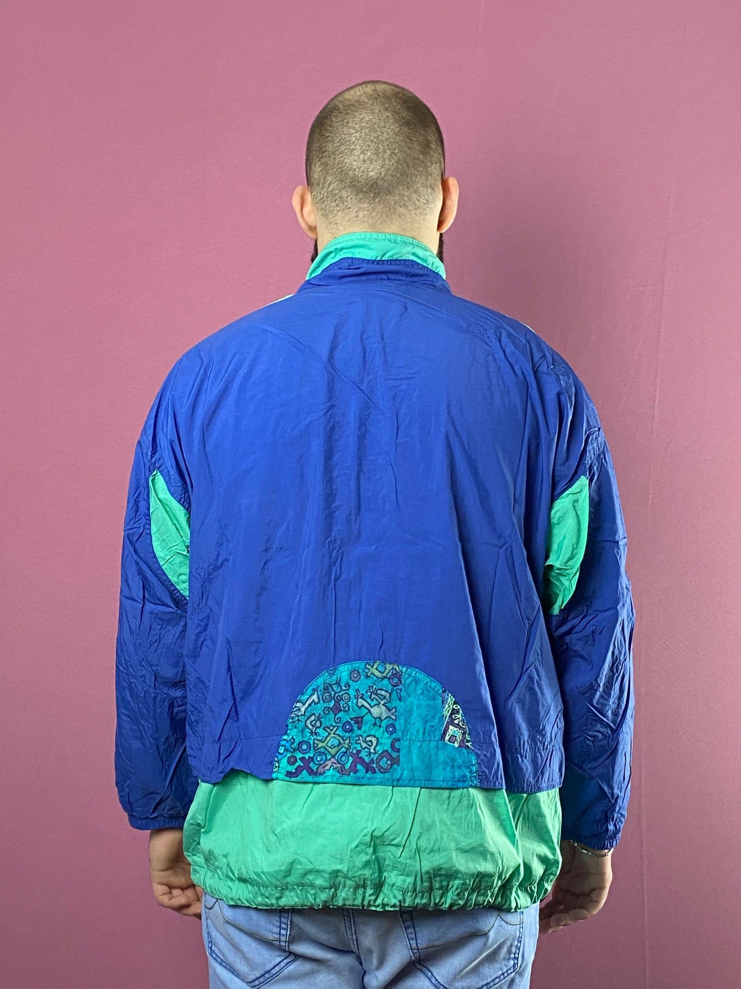 Vintage Sun Set Vintage Men's Abstract Print Windbreaker Jacket - L Size US L / EU 52-54 / 3 - 3 Thumbnail