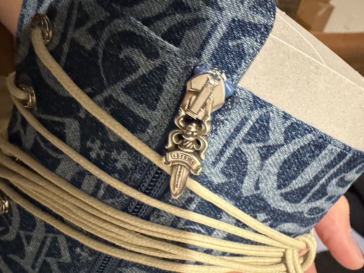 Chrome Hearts RARE！Chrome hearts Denim Monogram Lace Up Knee Boots Size US 7 / IT 37 - 7 Thumbnail