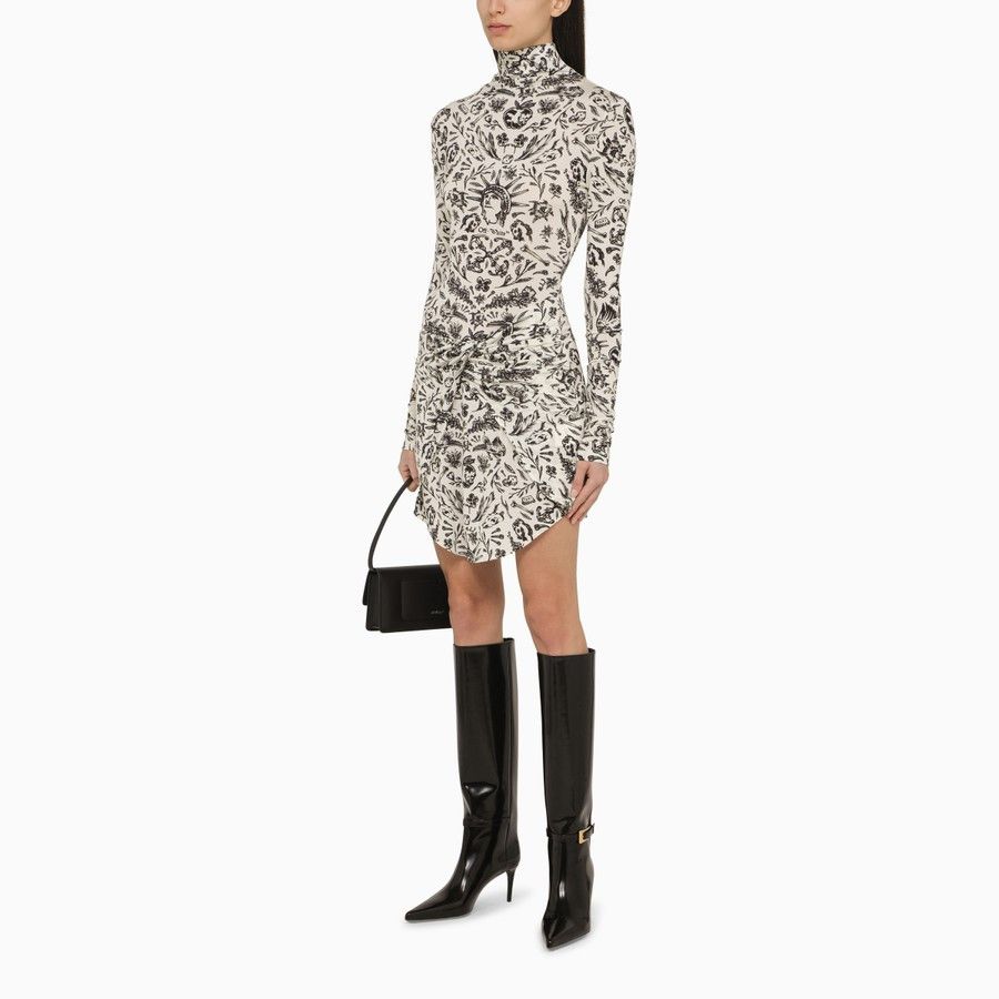 Off-White o1d2blof0924 Long-Sleeved Mini Dress With Tattoo Print Size S / US 4 / IT 40 - 2 Thumbnail