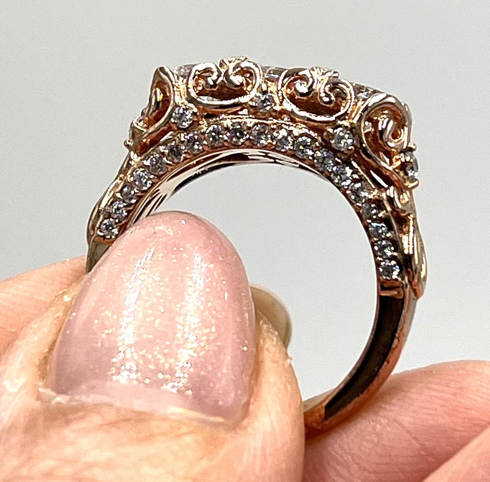 Other Rose Gold over Sterling Sulver PAJ CZ Ring Sz 7.75 Size ONE SIZE - 2 Thumbnail
