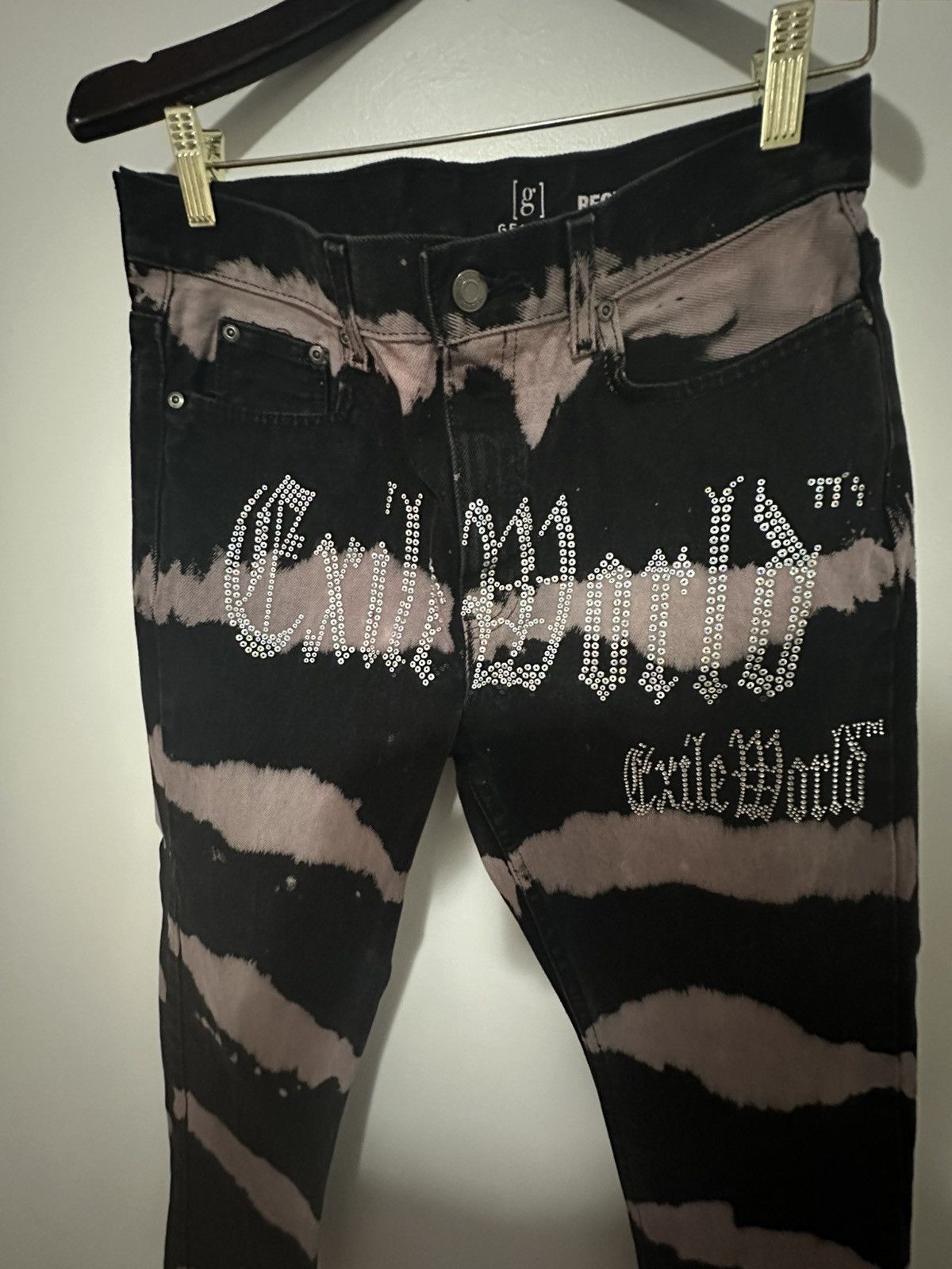 Vision Streetwear Exileworld Black Rhinestone Jeans Size US 30 / EU 46 - 3 Thumbnail