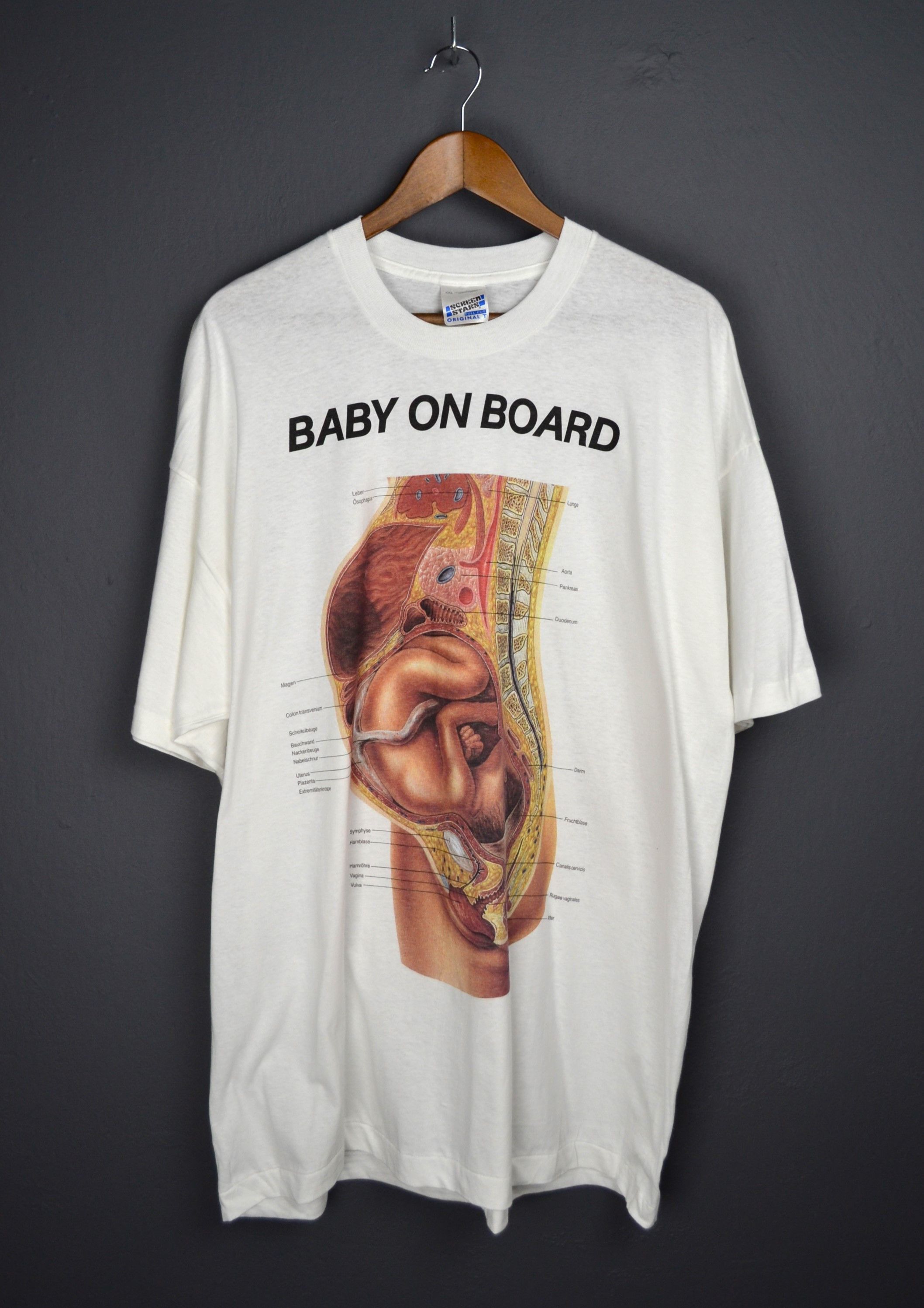 Vintage Vintage Anatomy Baby On Board 90s t-shirt XXL Size US XXL / EU 58 / 5 - 2 Thumbnail