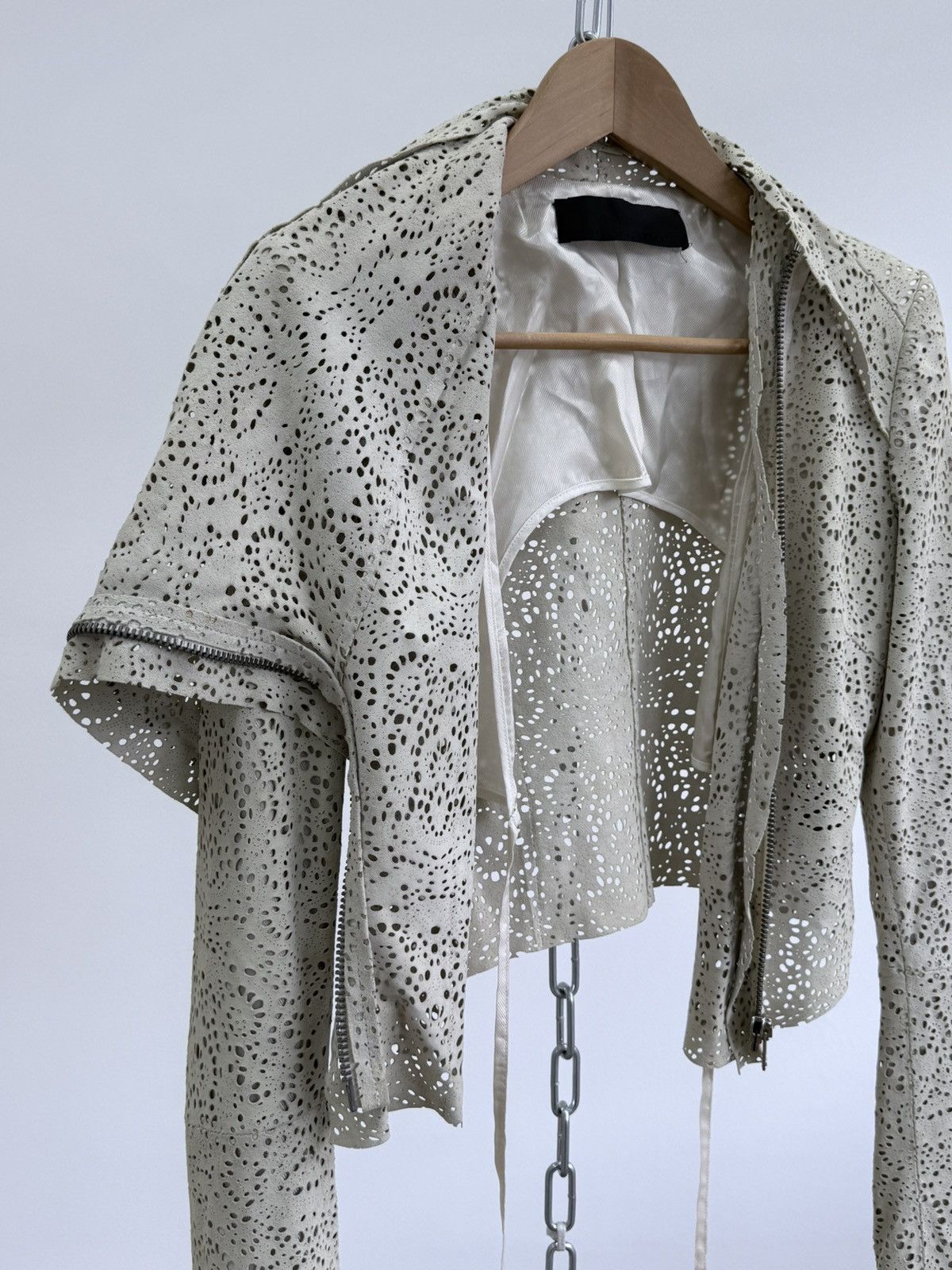 Haider Ackermann Archive Haider Ackermann Perforated Leather Jacket Size XS / US 0-2 / IT 36-38 - 14 Thumbnail