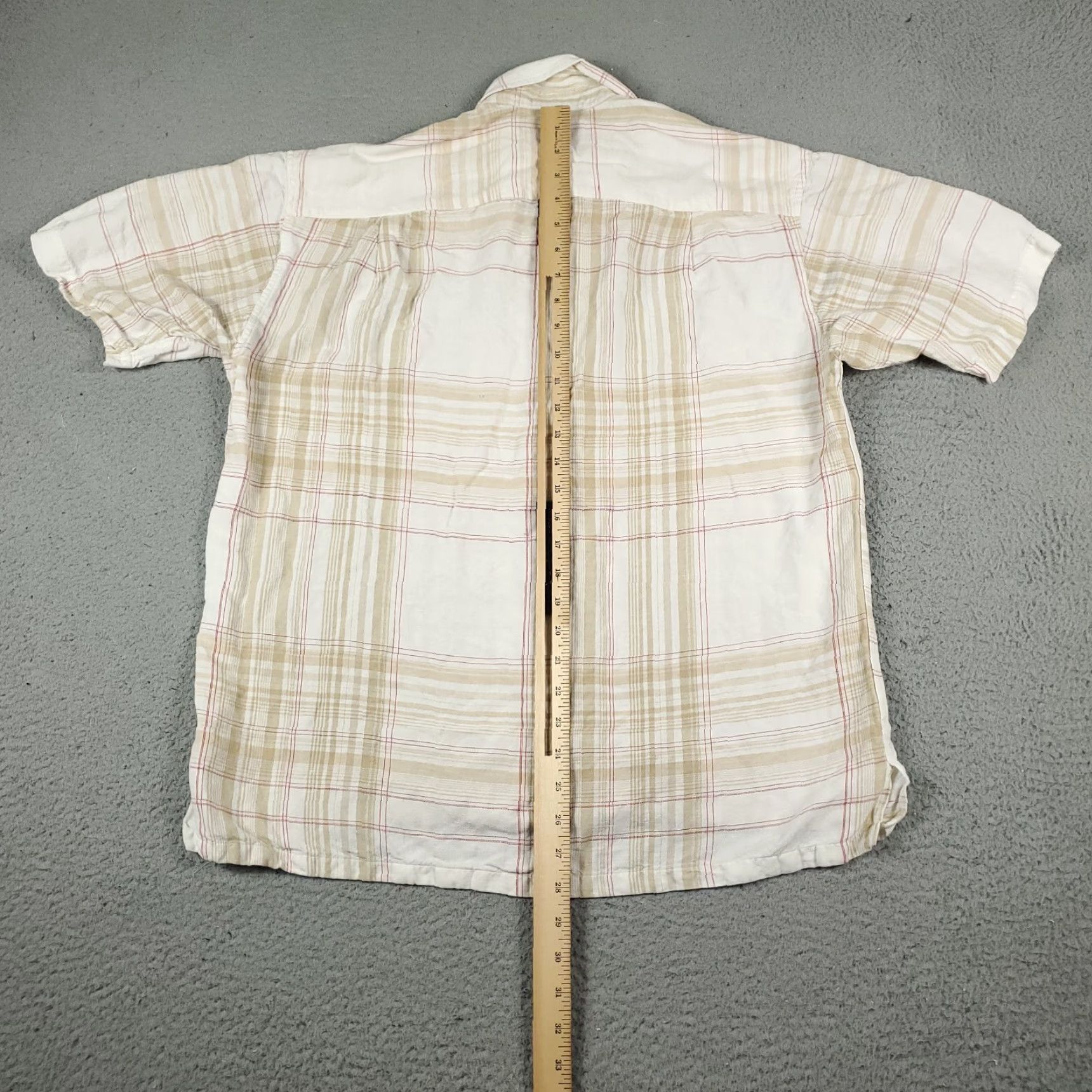 Nautica Nautica Shirt Mens Size Medium Beige Plaid Button-Up Short Sleeve Casual Business Formal Preppy American Mens M Beige Size US M / EU 48-50 / 2 - 4 Thumbnail