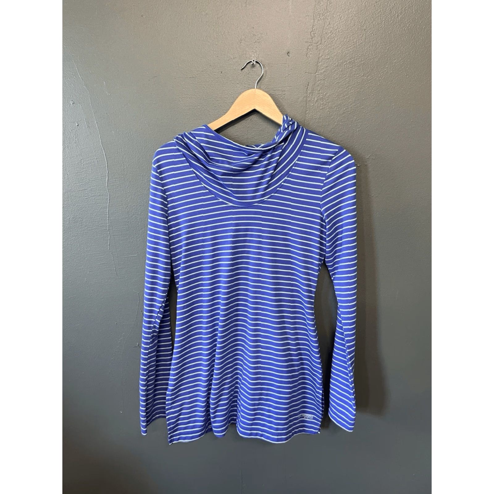 Vintage Columbia Womens Hoodie Striped Outdoor Lightweight Omniwick Blue Size M Size M / US 6-8 / IT 42-44 - 2 Thumbnail