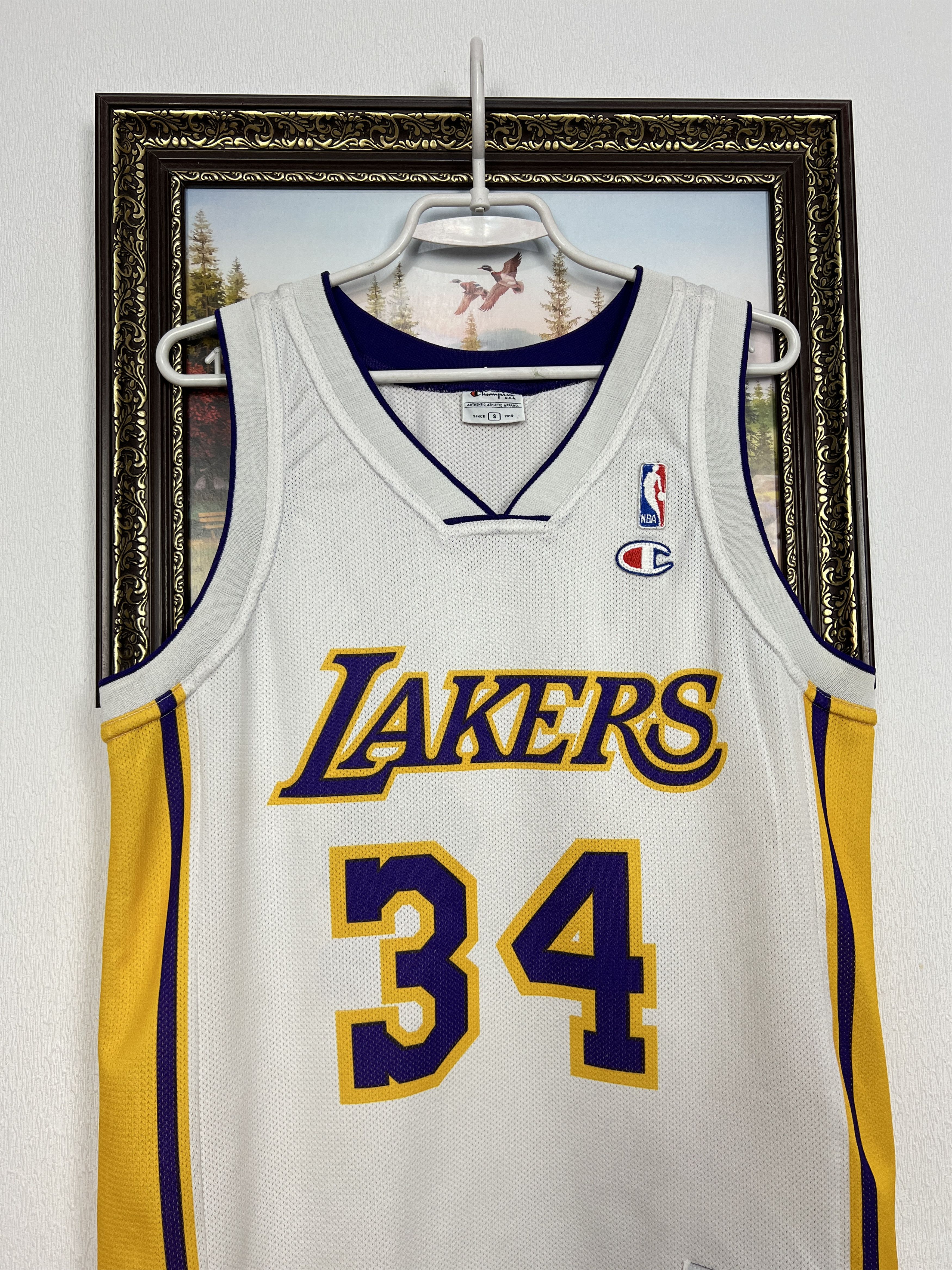 Champion Vintage 90's Los Angeles Lakers NBA #34 O'Neal Jersey Rare Size US S / EU 44-46 / 1 - 2 Thumbnail