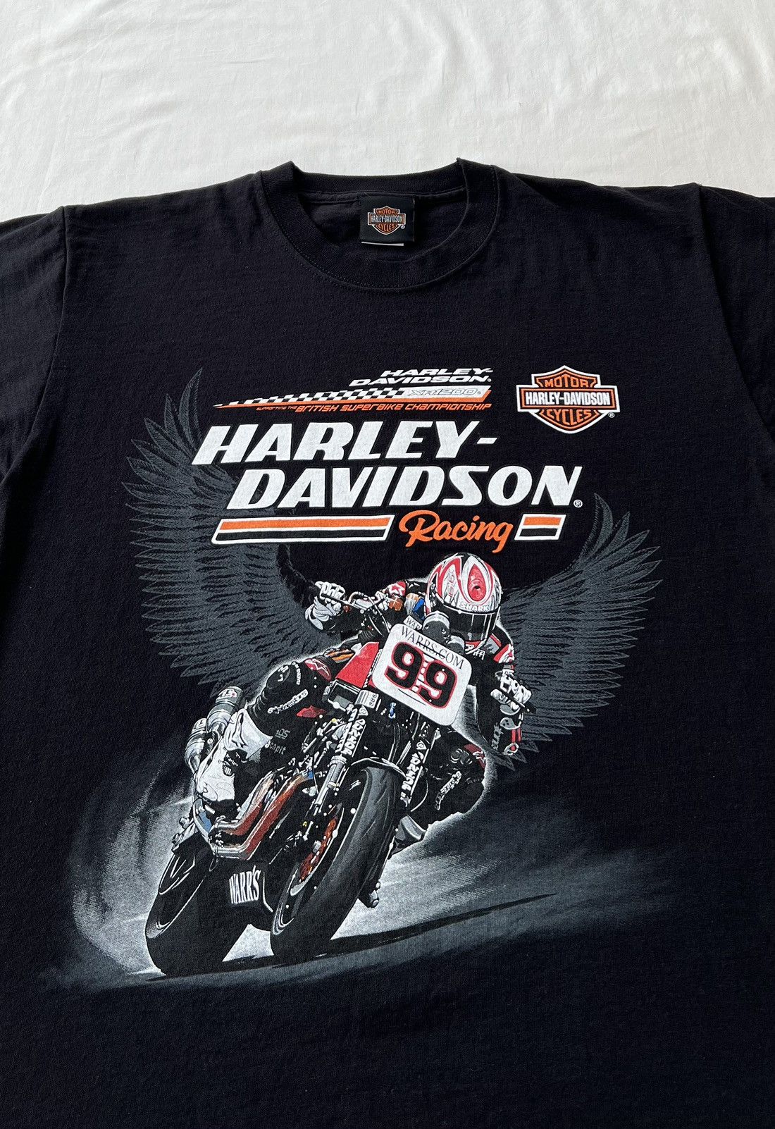 Harley Davidson Vintage 2000s Harley Davidson Racing Motorcycle T-shirt Size US M / EU 48-50 / 2 - 3 Thumbnail