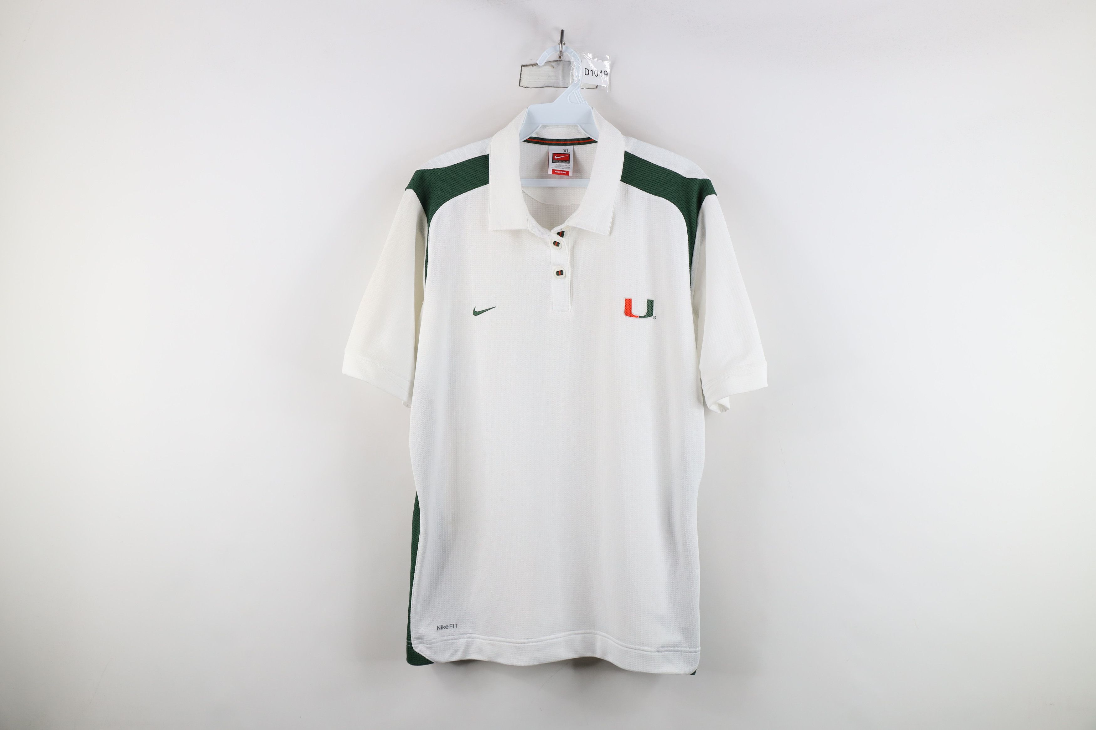 Nike × Vintage Vintage Nike University of Miami Thermal Knit Golf Polo Size XL / US 12-14 / IT 48-50 - 1 Thumbnail