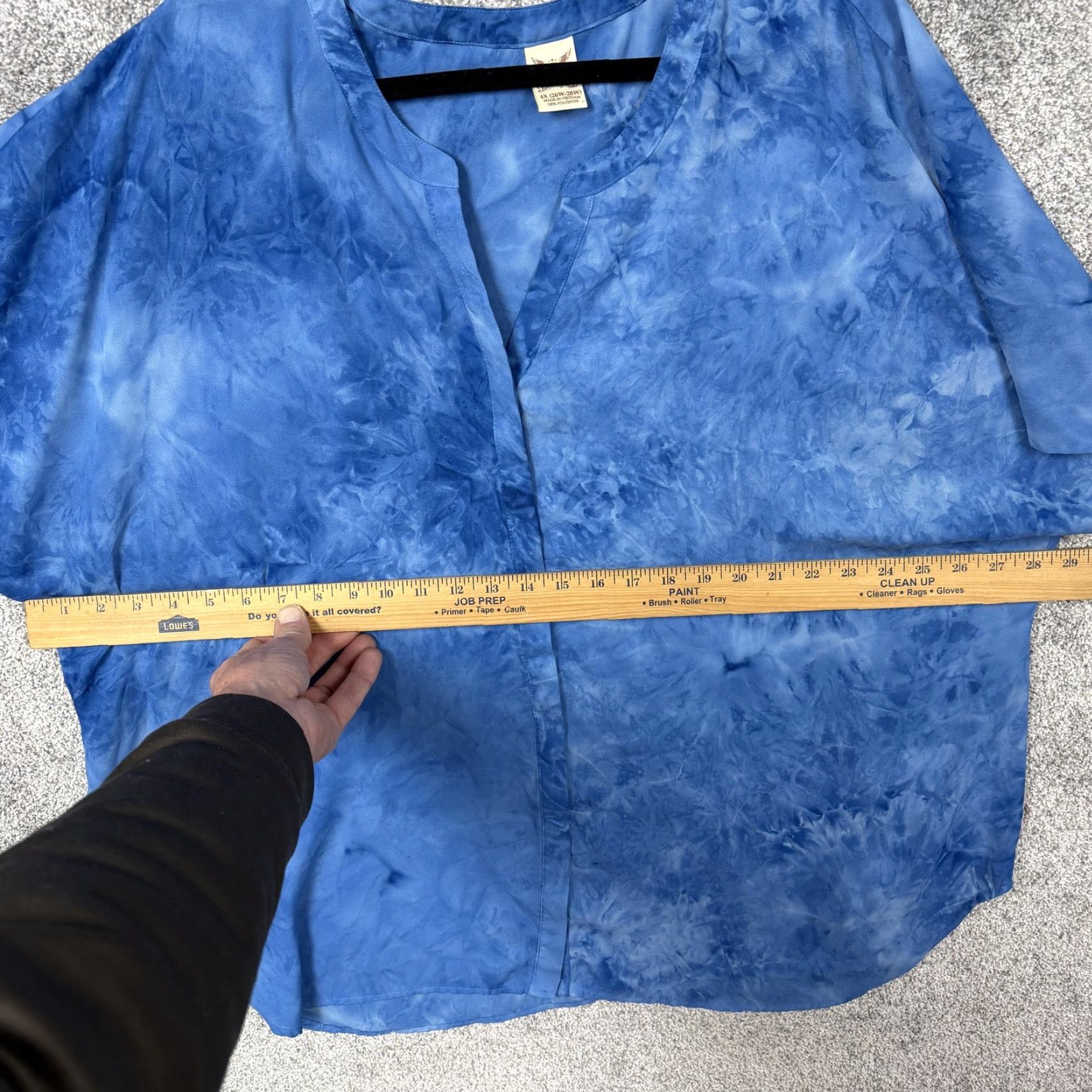 Faded Glory VINTAGE Faded Glory Kimono Blouse Womens 4X Plus Blue Tie Dye Chiffon Coastal Indie Boho Size XXL / US 16-18 / IT 52-54 - 3 Thumbnail