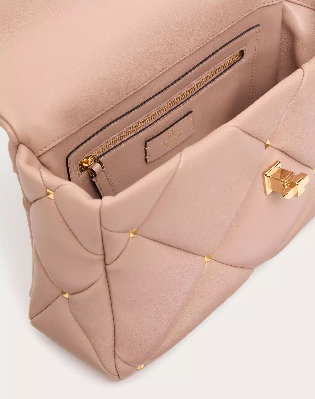 Valentino oc11z0725 Size:OS/Stud Bag In Nappa Patchwork in Light Pink Size ONE SIZE - 4 Thumbnail