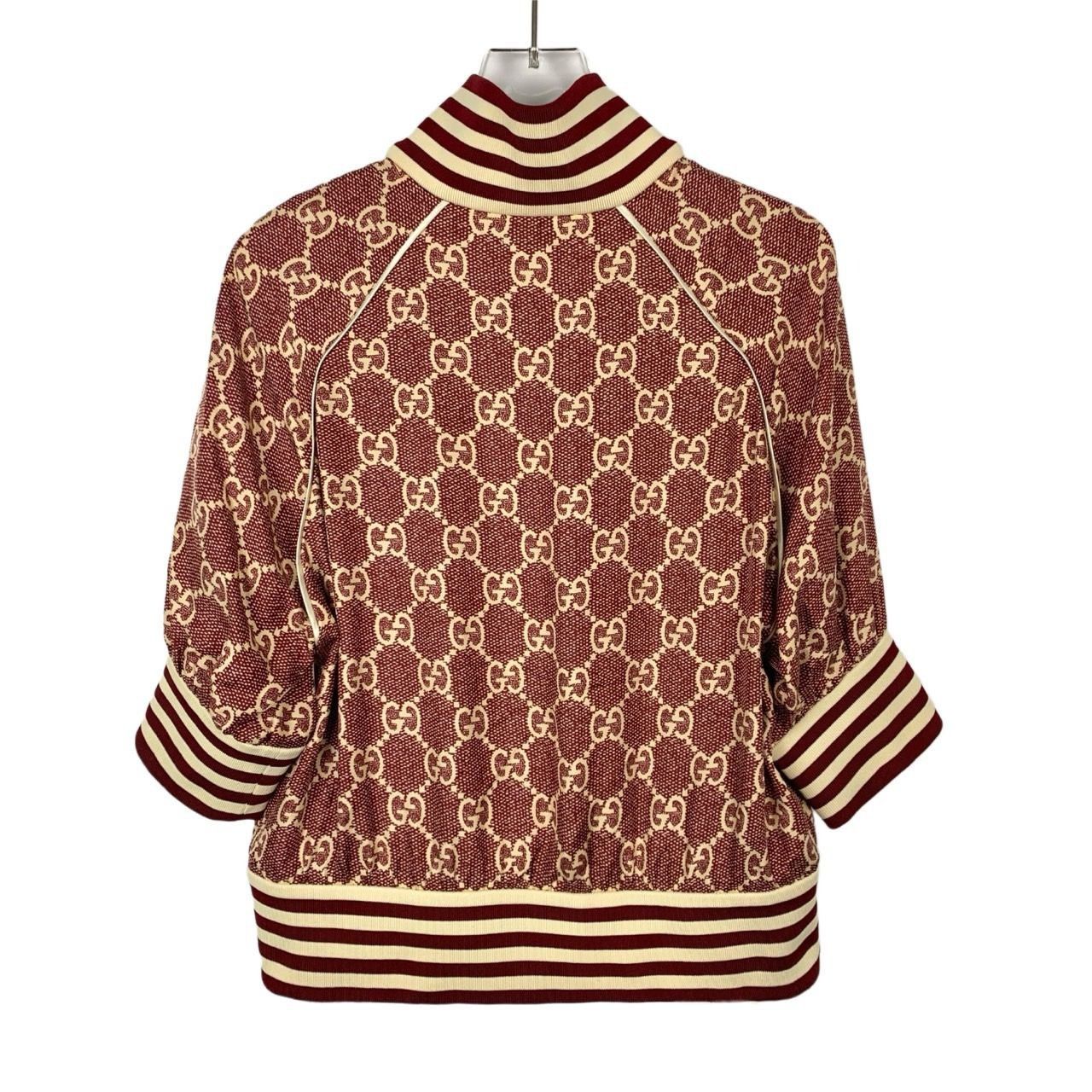 Gucci Gucci Logo Monogram Red Silk Zip-Up Jacket Size S / US 4 / IT 40 - 6 Thumbnail