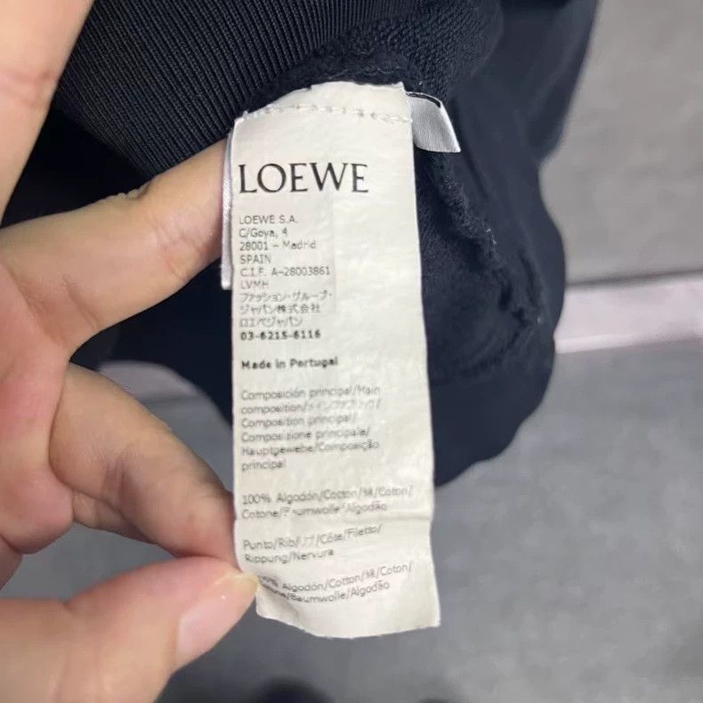 Loewe LOEWE Black Leather Patch Hooded Sweatshirt Size XL / US 12-14 / IT 48-50 - 5 Thumbnail