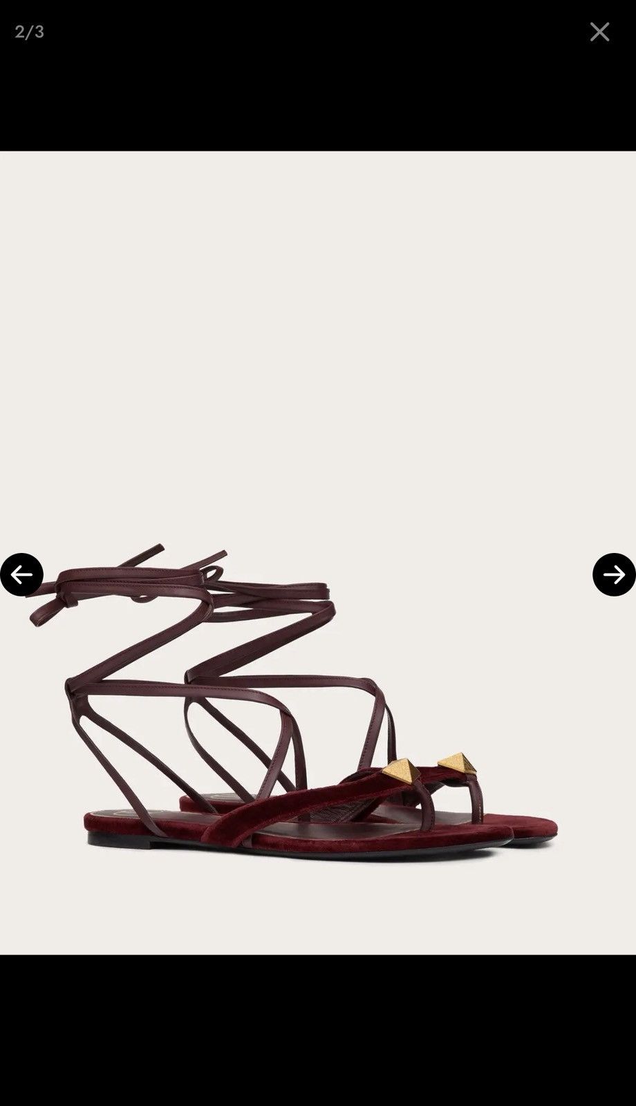 Valentino Valentino Garavani Sandal Roman Stud - Rubin Size US 8 / IT 38 - 3 Thumbnail