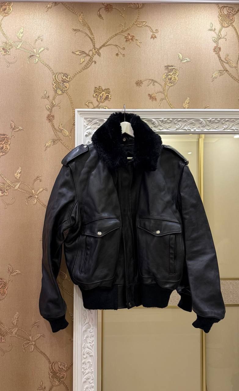 Schott Schott 684sm Flight Bomber Jacket Leather Aviator Sz 46 Size US XL / EU 56 / 4 - 1 Thumbnail