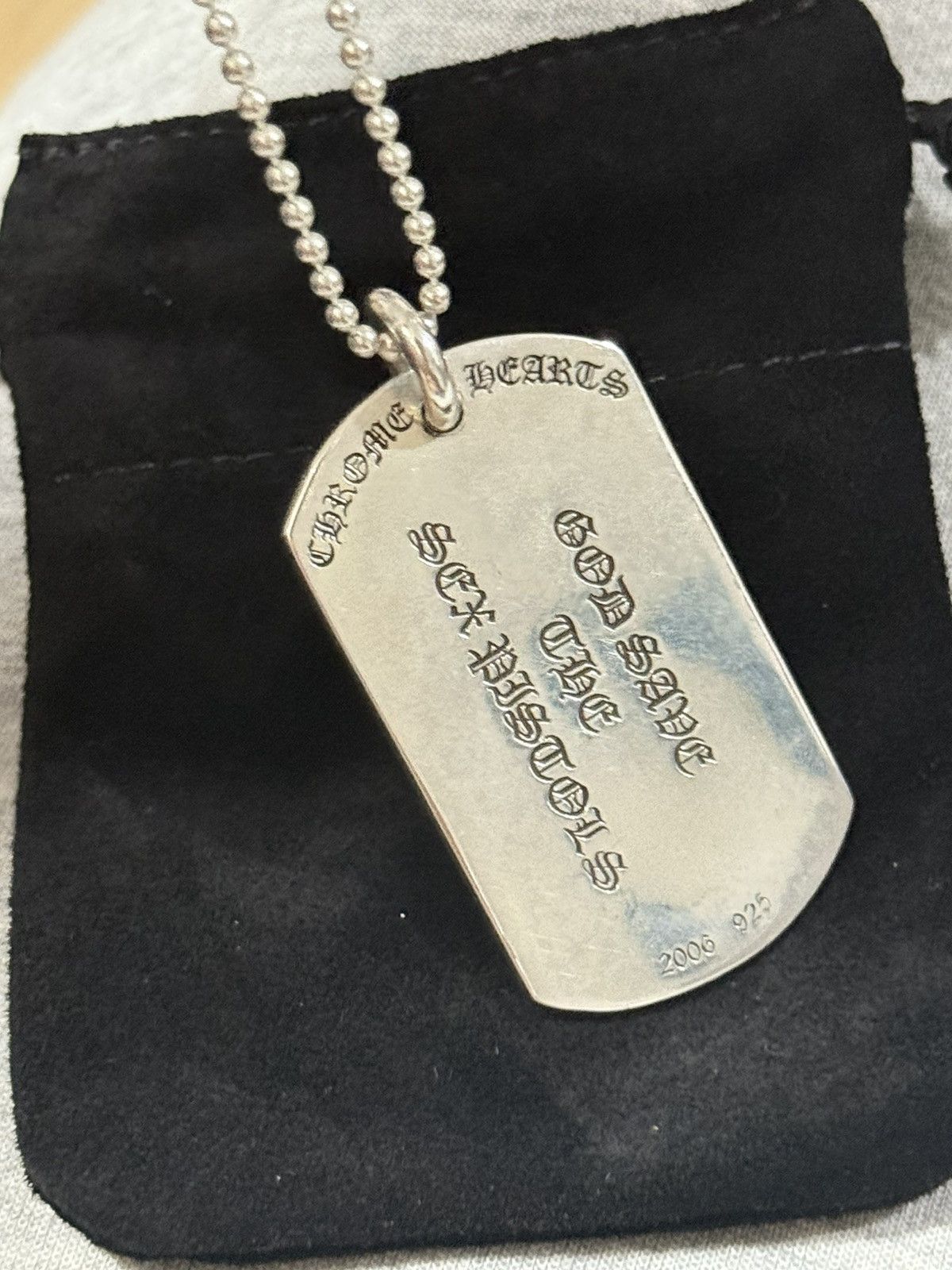 Chrome Hearts Chrome hearts god save the sex pistols dog tag with ball cha Size ONE SIZE - 12 Thumbnail
