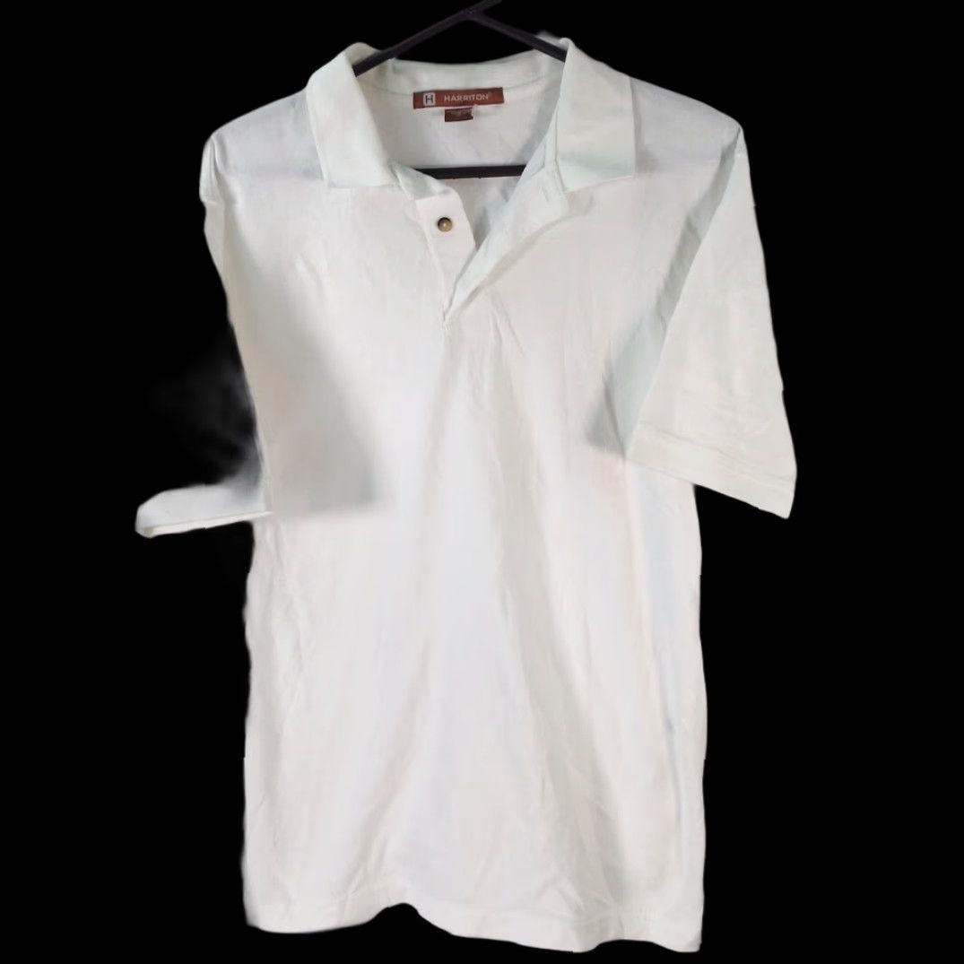 Vintage Harriton Mens Polo Shirt White Short Sleeve Classic Fit M Golf Size US M / EU 48-50 / 2 - 2 Thumbnail