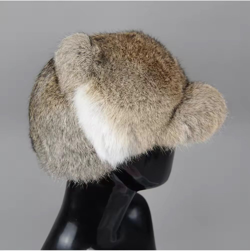 Japanese Brand Aesthetic Rabbit Fur Hat Unisex Size ONE SIZE - 9 Thumbnail