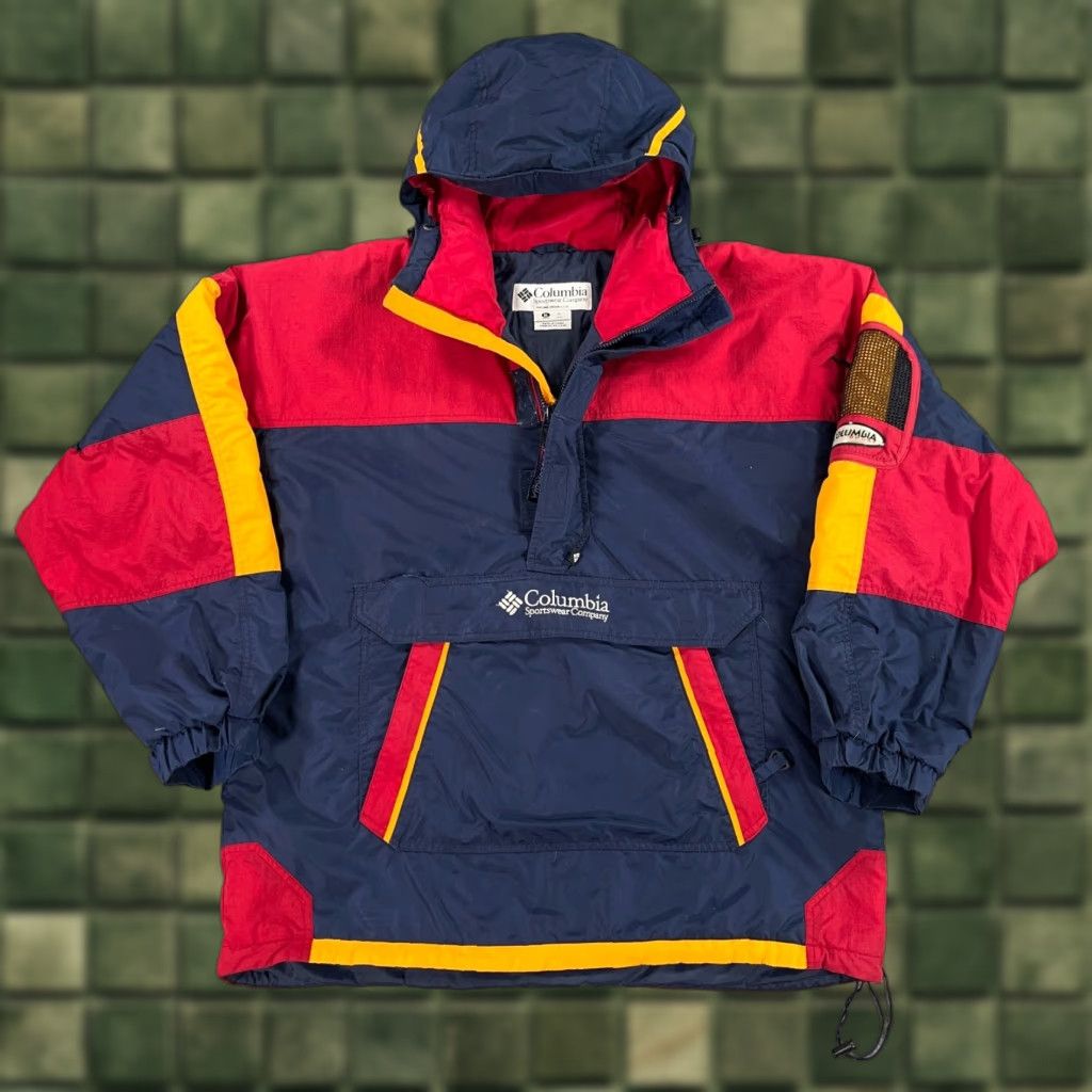 VINTAGE Columbia Men's XL Anorak Jacket 1/4 Zip Nylon Microfiber