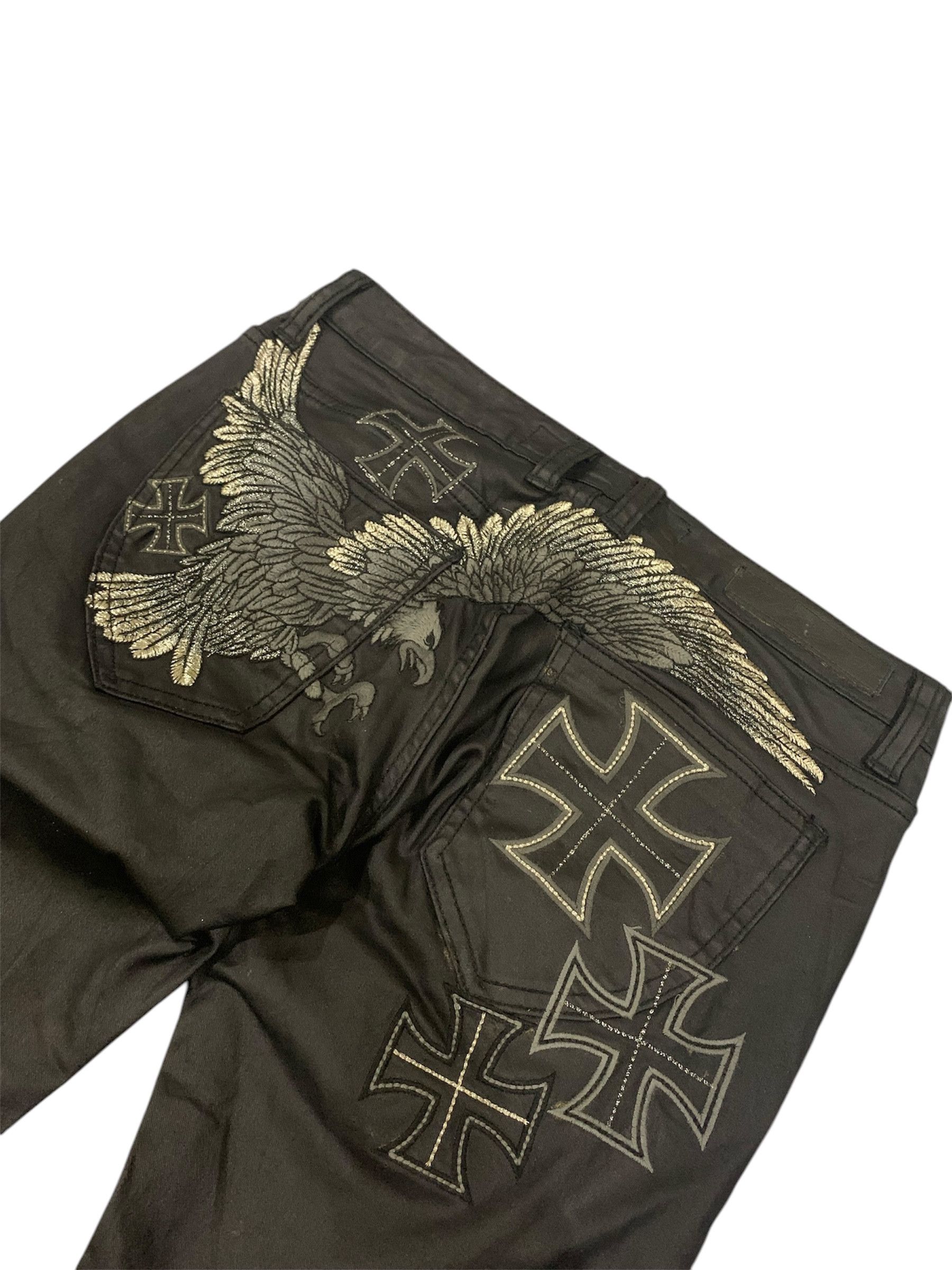 Beauty Beast × Hysteric Glamour × If Six Was Nine Grasshopper denim embroidery eagle Cross Pants Size US 27 - 3 Thumbnail