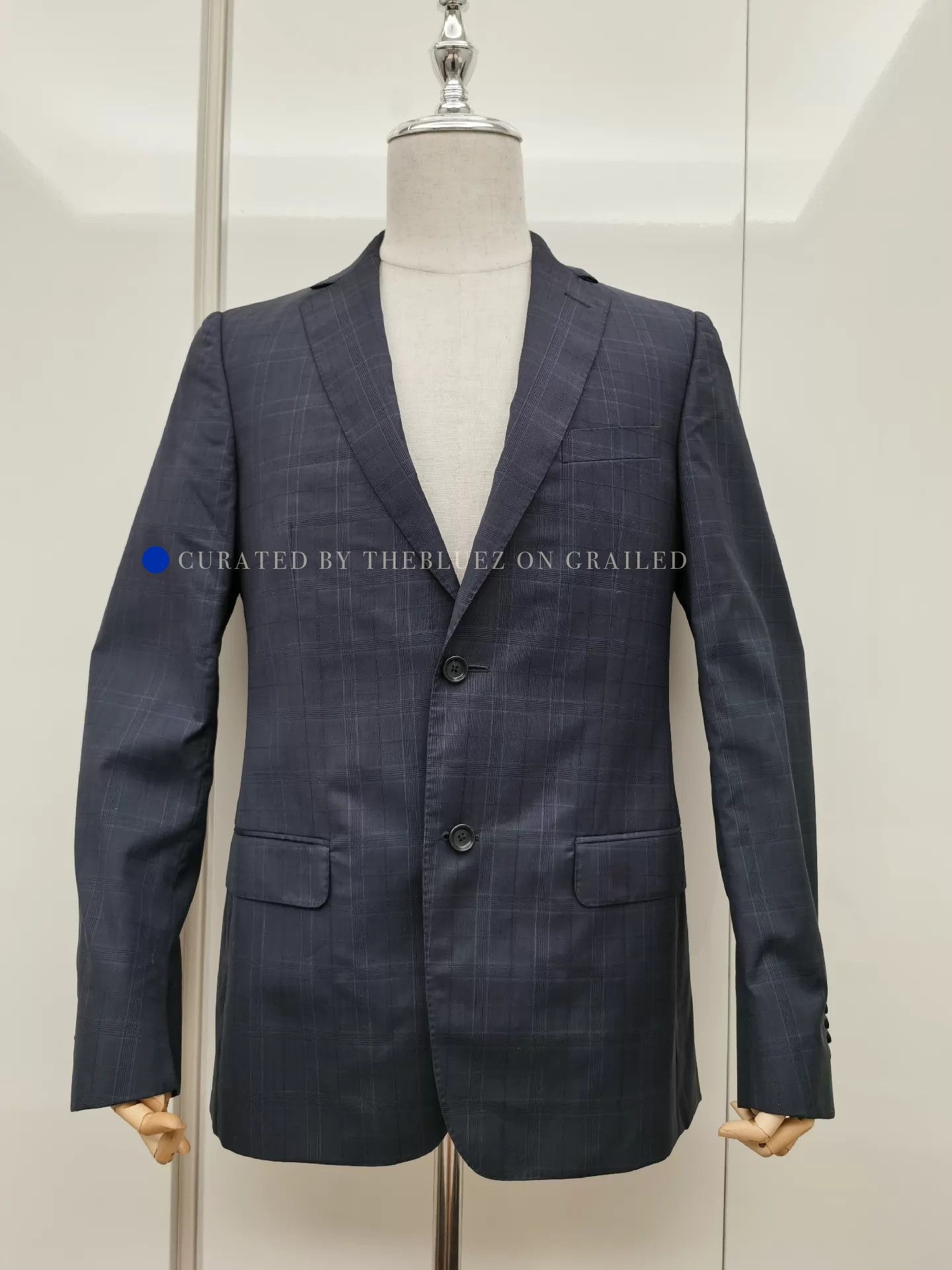 Z Zegna Stylish Blue Check Suit Jacket, Size 48 Size US M / EU 48-50 / 2 - 1 Thumbnail
