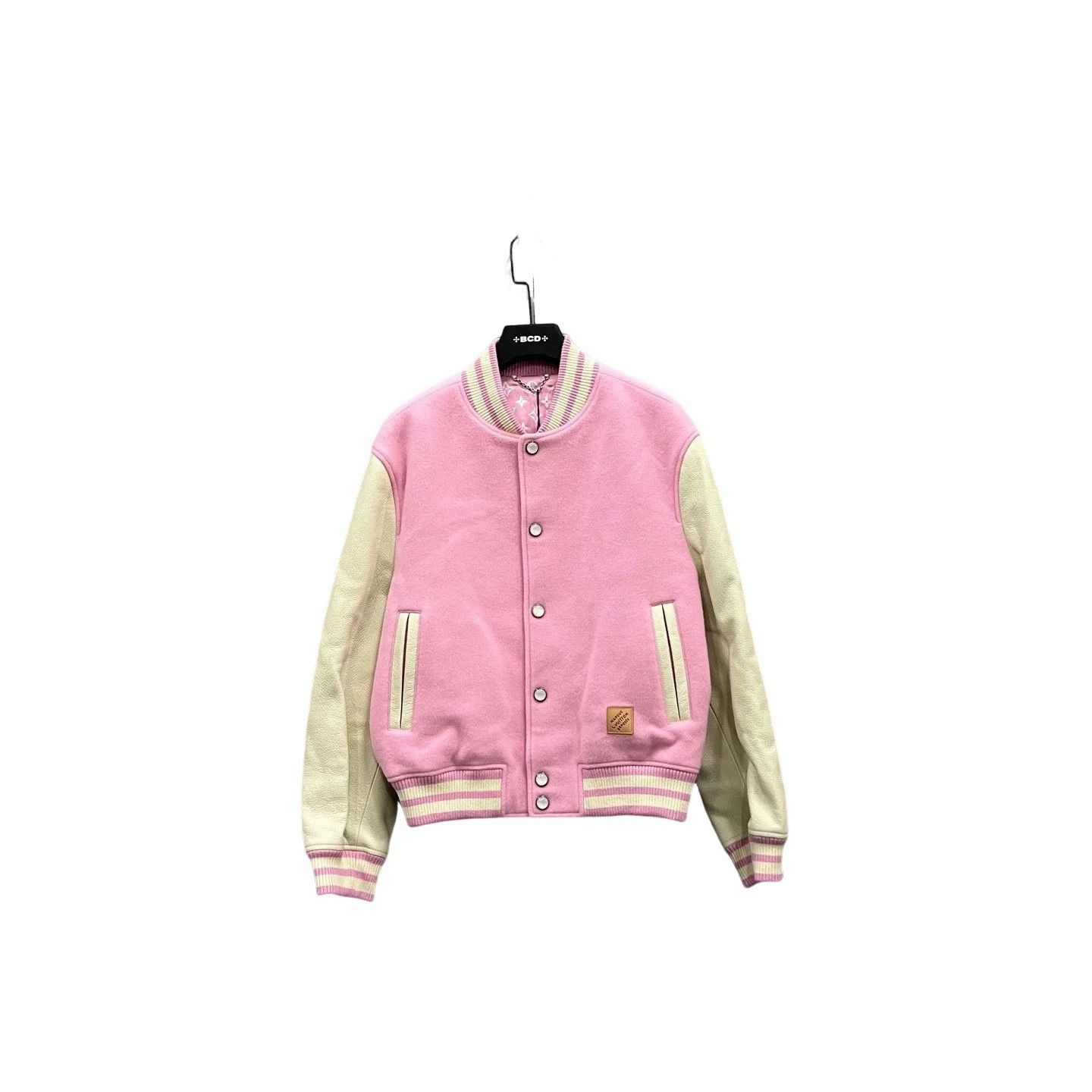 Louis Vuitton Louis Vuitton Pink Wool Varsity Jacket Size 50 Size US M / EU 48-50 / 2 - 1 Thumbnail