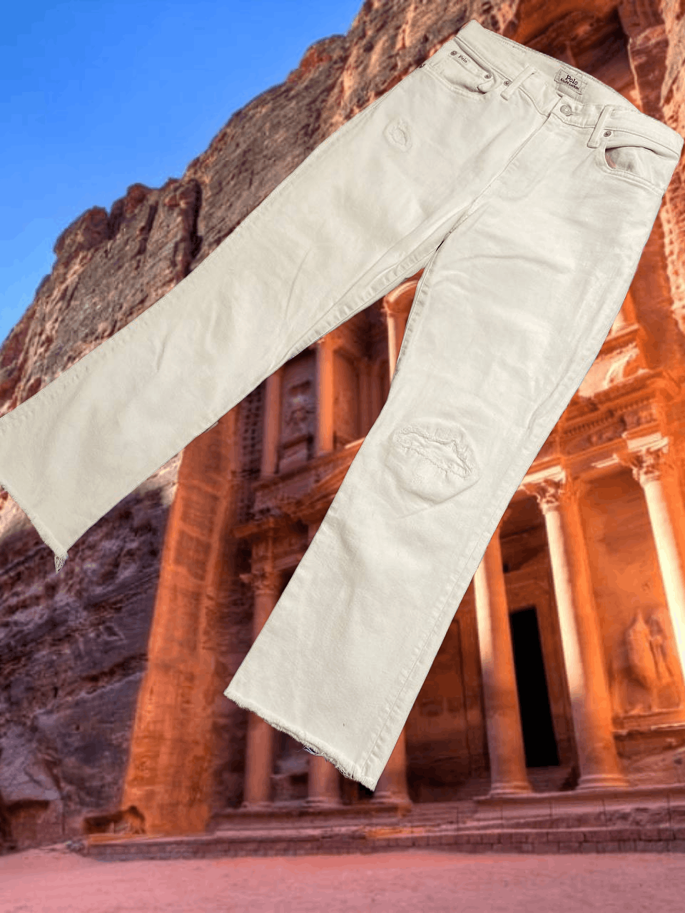 Polo Ralph Lauren jeans pants white logo Polo Ralph Lauren Y2K vintage Size 30" / US 8 / IT 44 - 1 Thumbnail