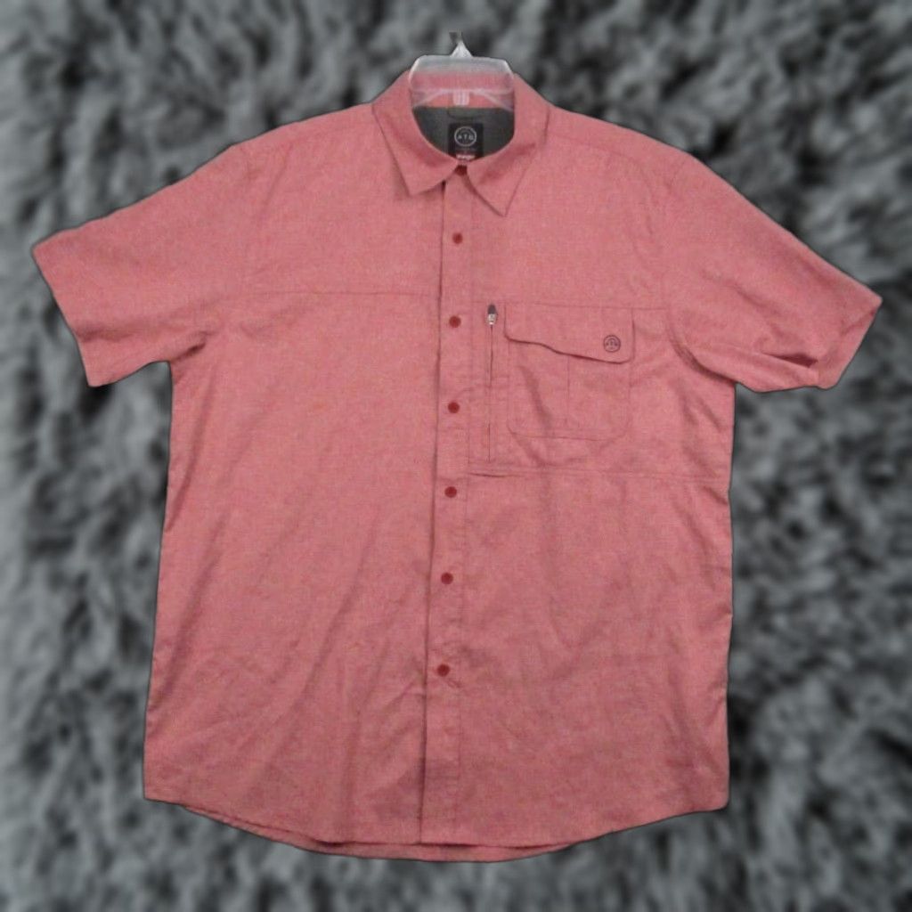 Wrangler Wrangler ATG Shirt Mens Large Red Short Sleeve Pockets Western Plaid Button-Up Casual Workwear Size US L / EU 52-54 / 3 - 1 Thumbnail