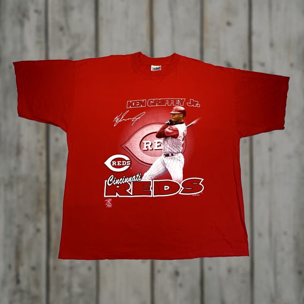 Gildan VINTAGE Gildan Ken Griffey Jr T-Shirt Cincinnati Reds 2XL Red Graphic 2000 MLB Shirts Mens/Womens Size US XXL / EU 58 / 5 - 1 Thumbnail