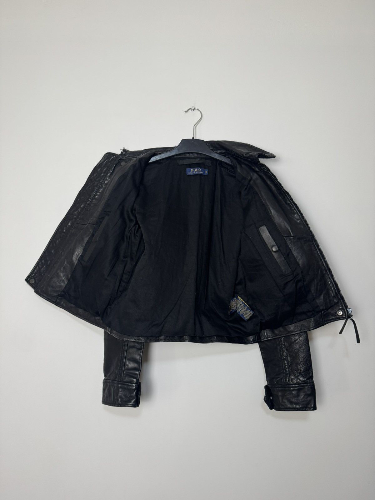 Polo Ralph Lauren × Ralph Lauren Polo Ralph Lauren Leather bomber jacket Moto Racing Biker Size M / US 6-8 / IT 42-44 - 12 Thumbnail
