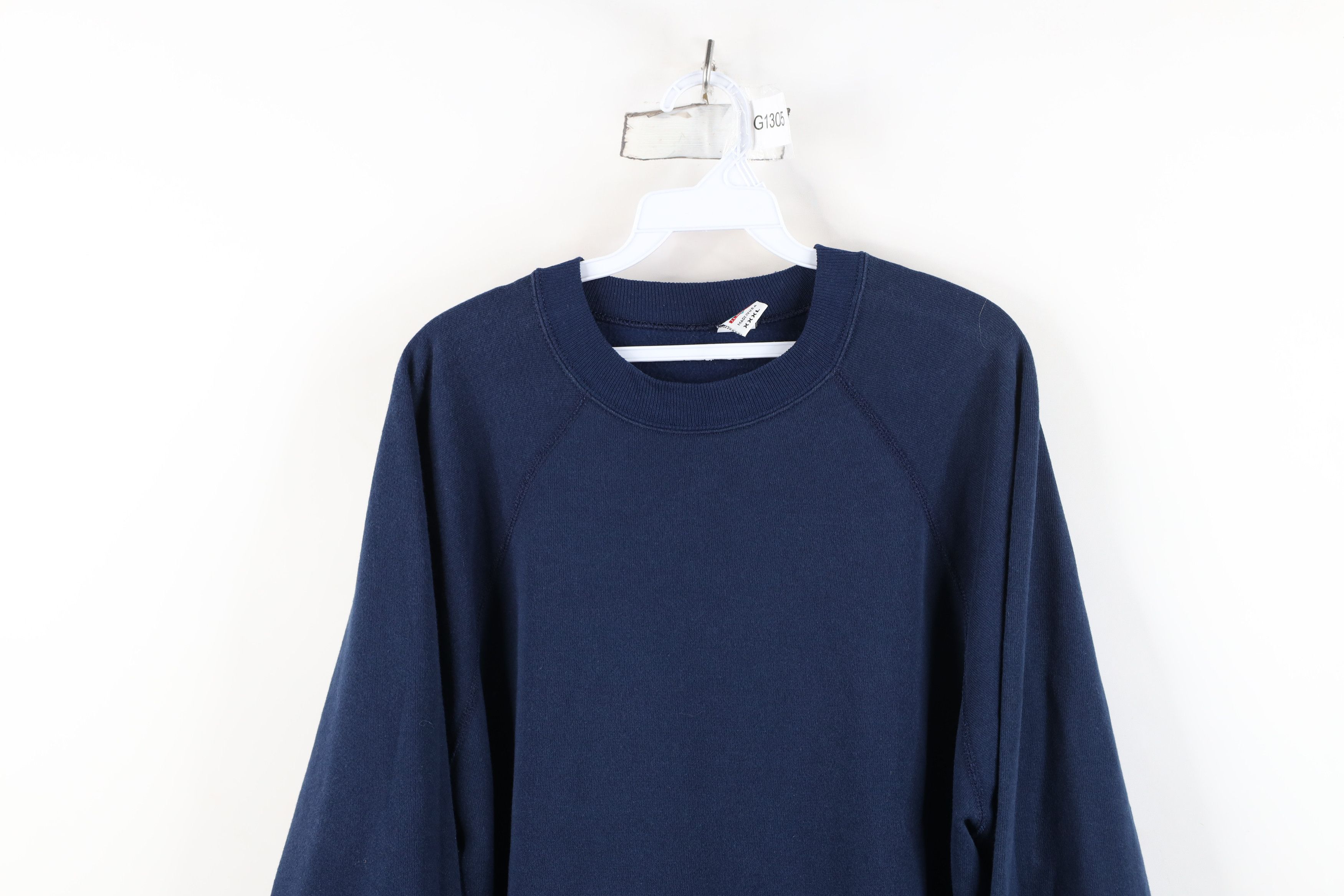 Vintage Vintage 90s Streetwear Crewneck Sweatshirt Navy Blue USA Size US XXL / EU 58 / 5 - 2 Thumbnail