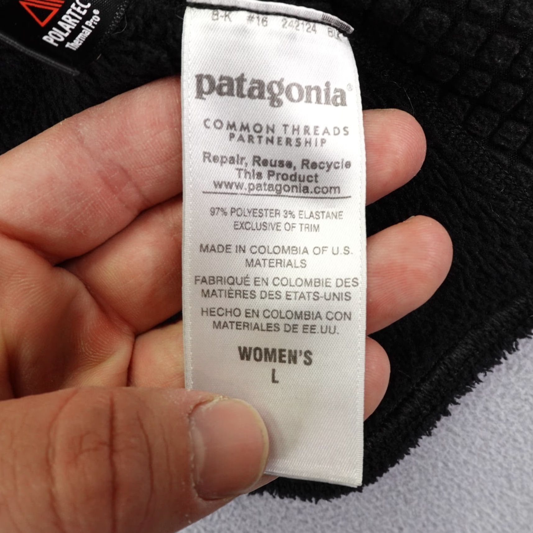 Patagonia Patagonia Jacket Womens Large Black Regular R2 Polartec Fleece Sweatshirt Coat Size L / US 10 / IT 46 - 7 Thumbnail