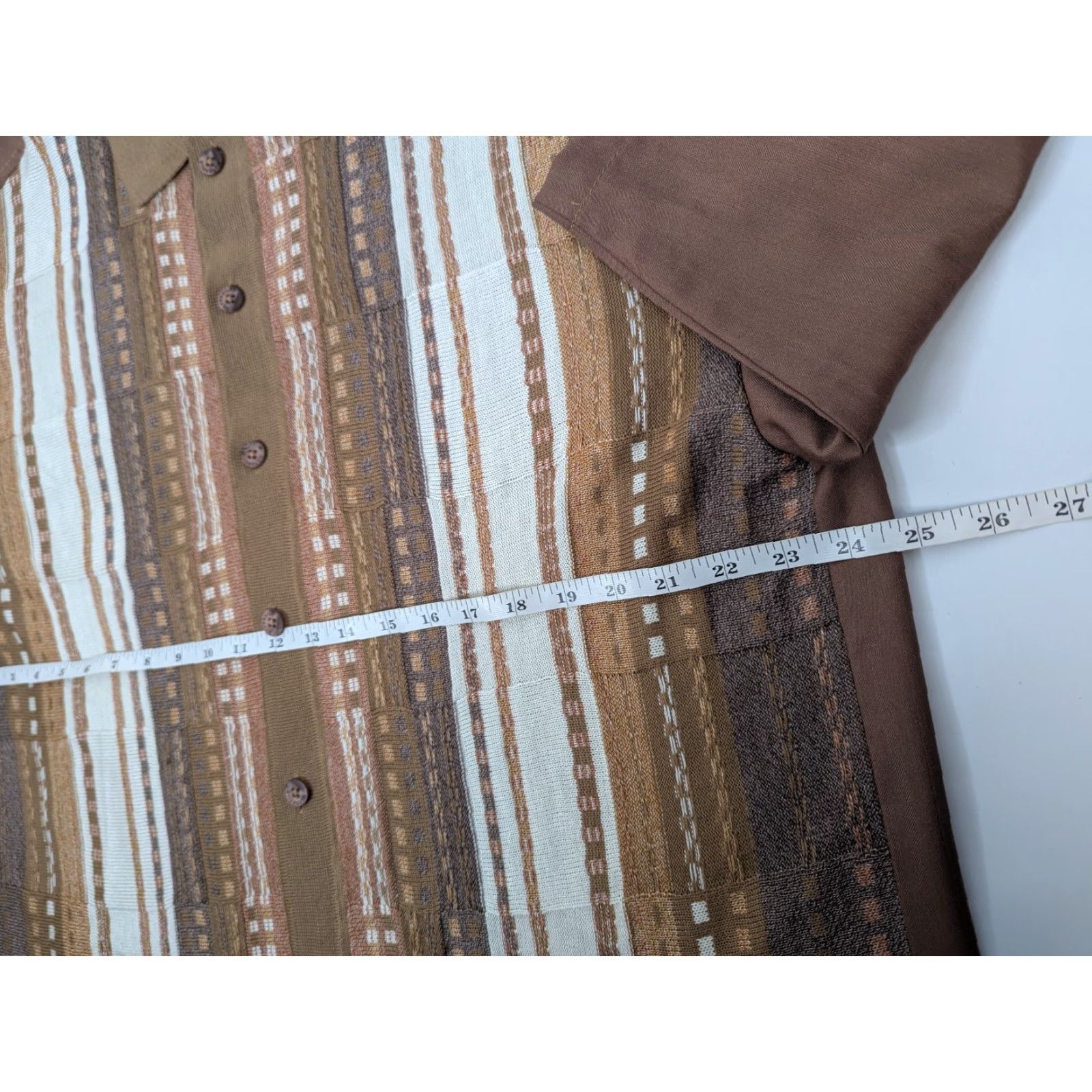 Etro SilverSilk Shirt Men's 2XL Brown Button-Up Short Sleeve Stripe Vintage? No (adjust) Size US XXL / EU 58 / 5 - 5 Thumbnail