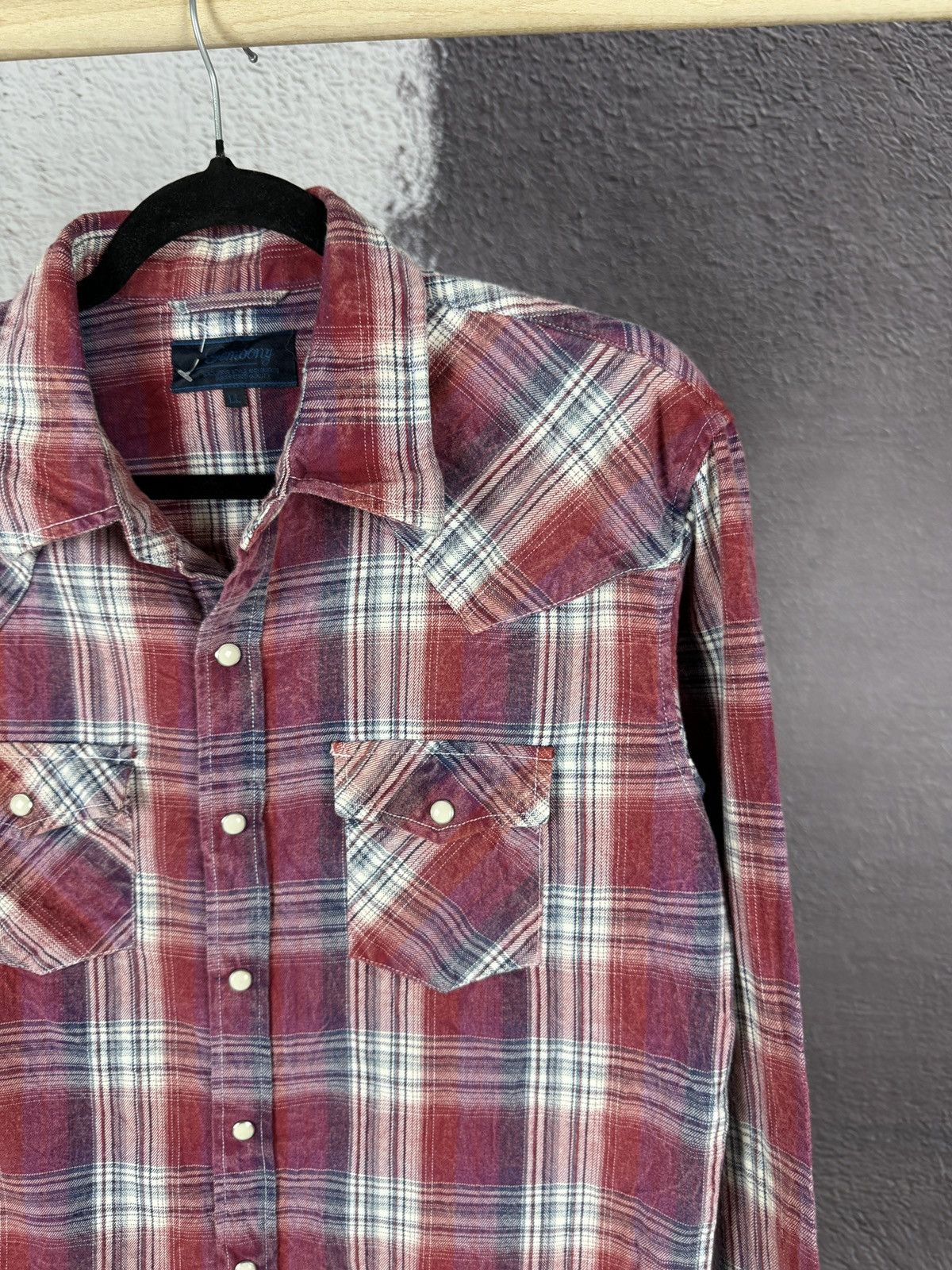 Flannel Gembony Japanese style red flannel vintage checkered shirt Size US L / EU 52-54 / 3 - 4 Thumbnail