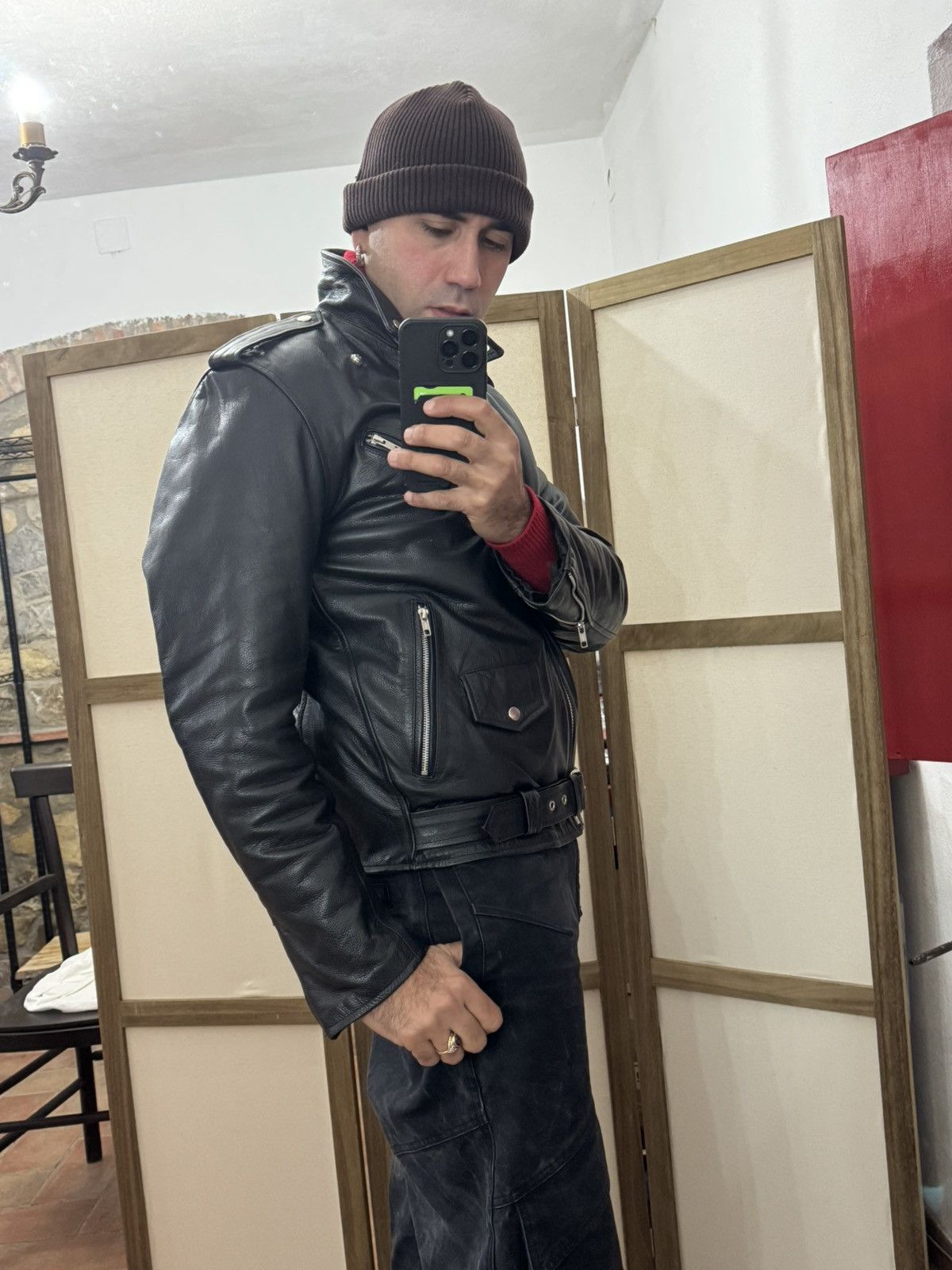 Other Black Biker leather Jacket Size US L / EU 52-54 / 3 - 4 Thumbnail