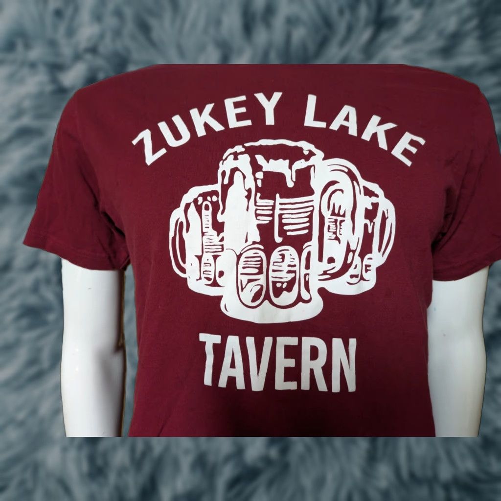 Next Level Zukey Lake Tavern T Shirt Medium Men Red Next Level 100% Cotton Beer Shirt Size US M / EU 48-50 / 2 - 1 Thumbnail
