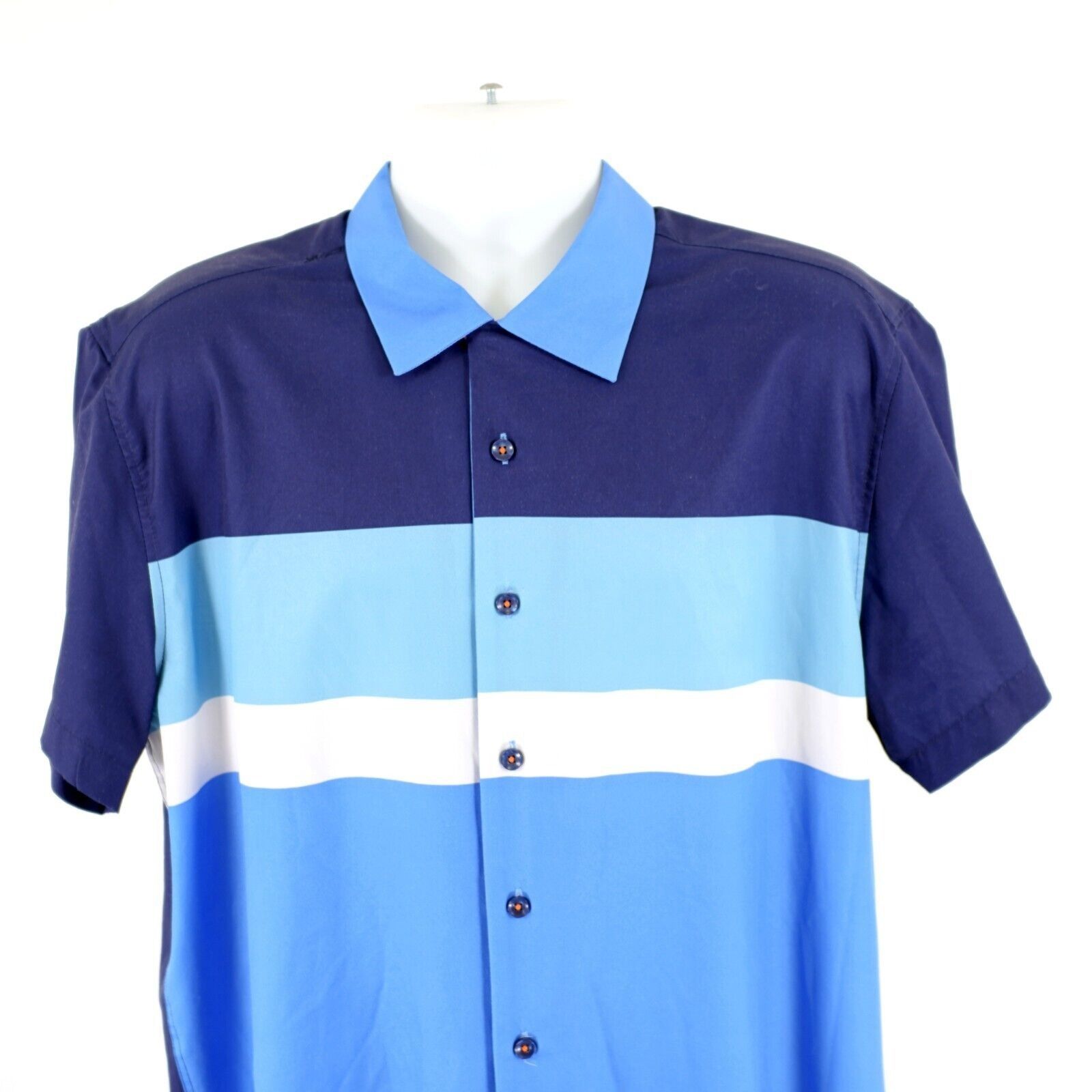 Tallia Tallia Sport Blue 2XL Striped Blue Short Sleeve Collared Dre Size US XXL / EU 58 / 5 - 1 Thumbnail