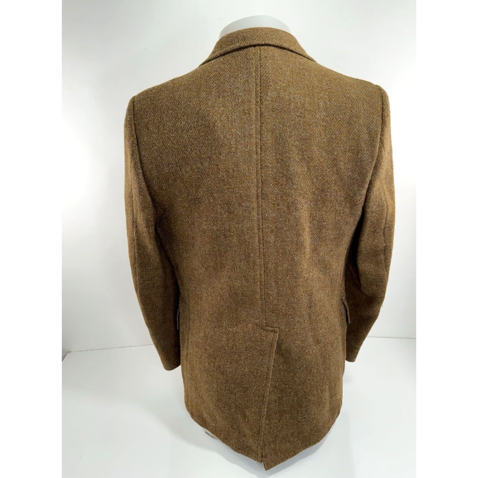 Eddie Bauer EDDIE BAUER / HARRIS TWEED Blazer Wool 40 Brown Mens Vintage 40 Kang Sportcoat Scottish Virgin Wool Size 40R - 4 Thumbnail